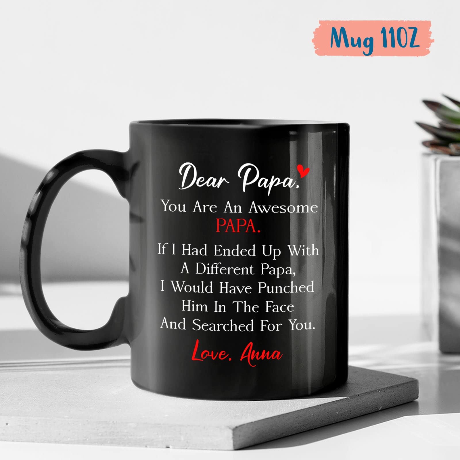 Custom An Awesome Papa Mug With Kid Name, Papa Ceramic Mug, New Papa Coffee Mug, Love Dad Cup, Personalized Gifts Ideas for Dadd