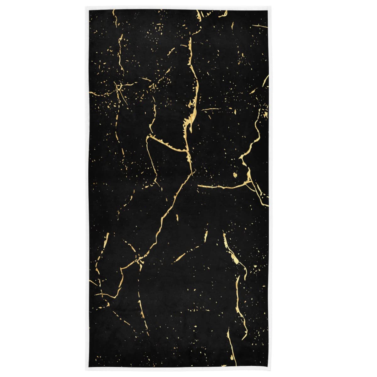Wamika Black Gold Marble Hand Bath Towel Shower Towels Set Tie Dye Kitchen Hanging Gym Fingertip Bathroom Towel Highly Absorbent