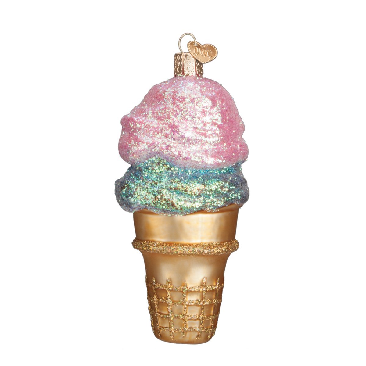 Old World Christmas 32194 Ornaments: Ice Cream Lover Gifts Glass Blown Ornaments for Christmas Tree, Double Dip