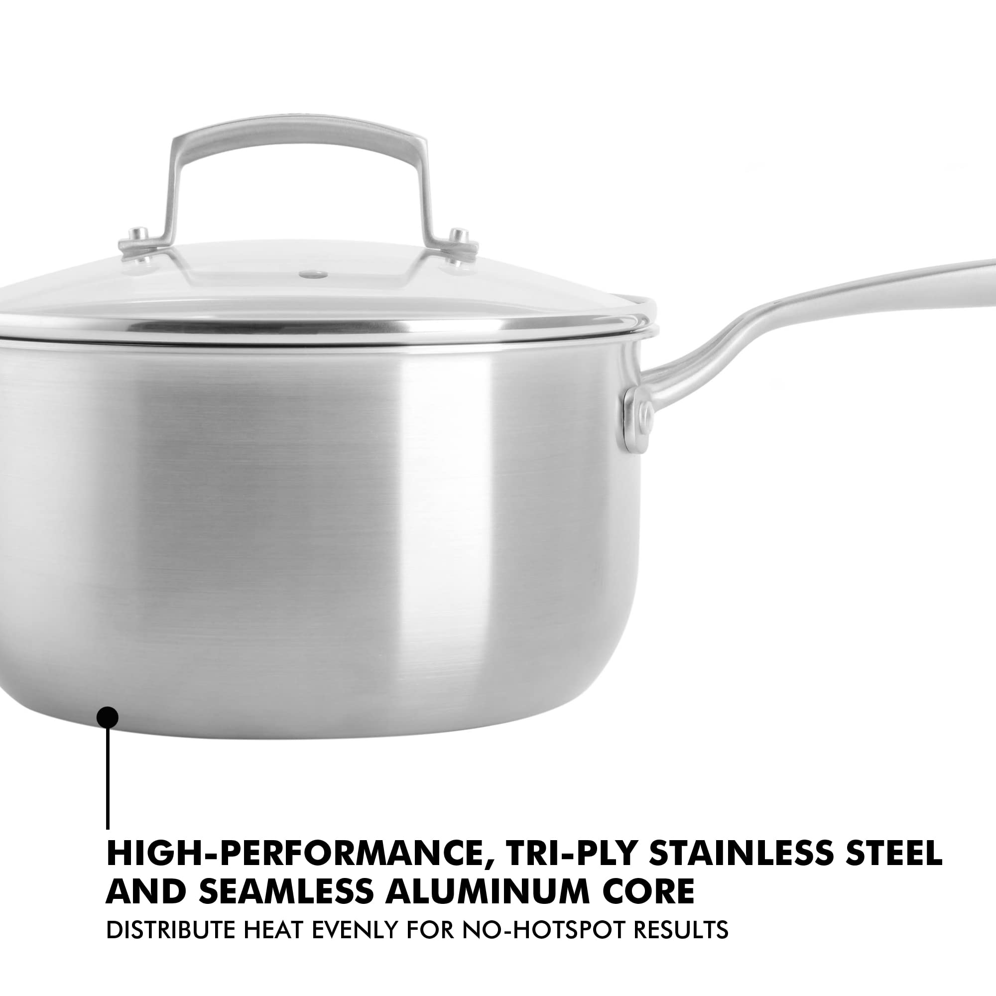 Babish Stainless Steel 3.5Qt Triply Professional Grade Sauce Pan
