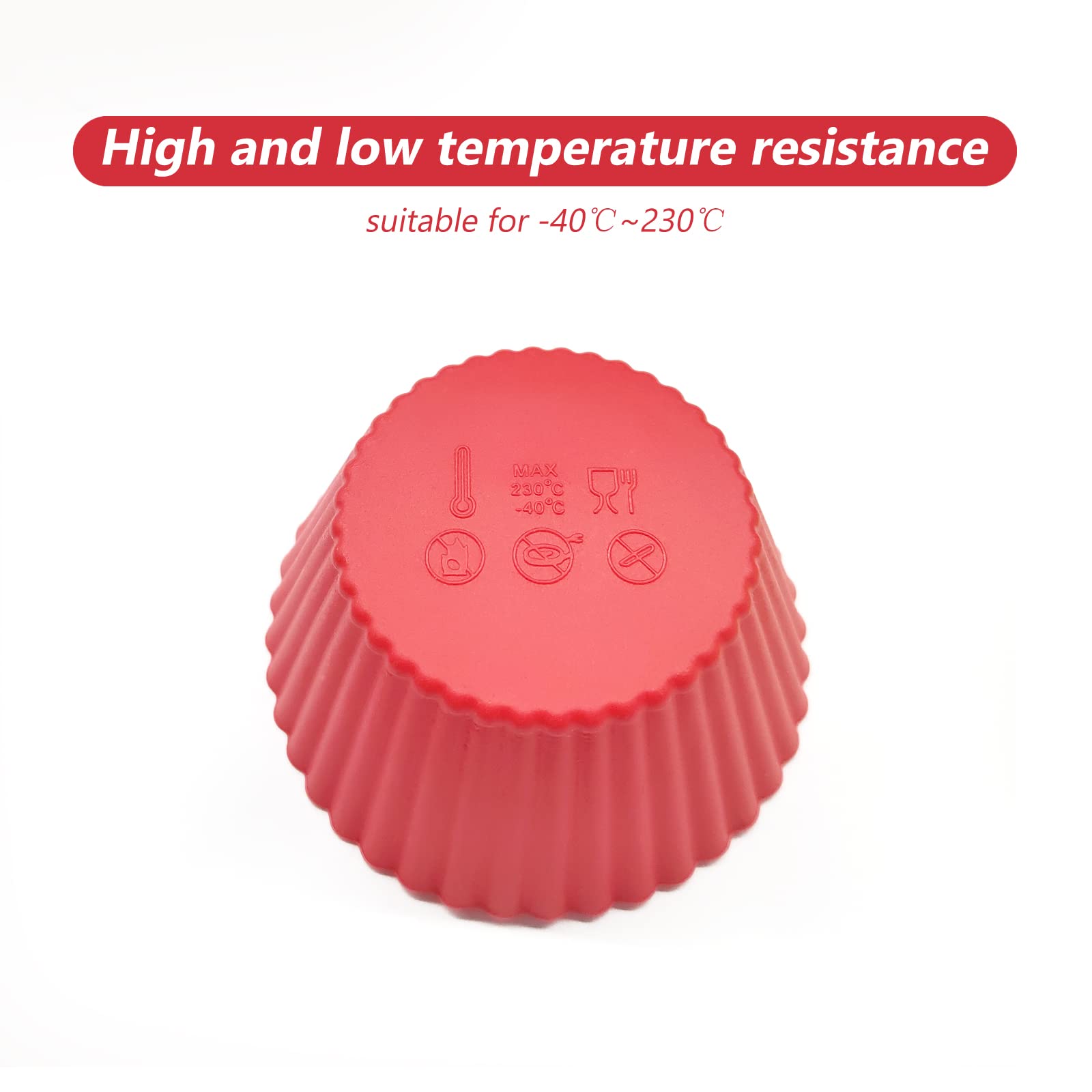 28 Pack Silicone Baking Cups, 7 Colors 2.64 Inches Muffin Cups, Reusable Cupcake Mold, Non-Stick Cake Lining