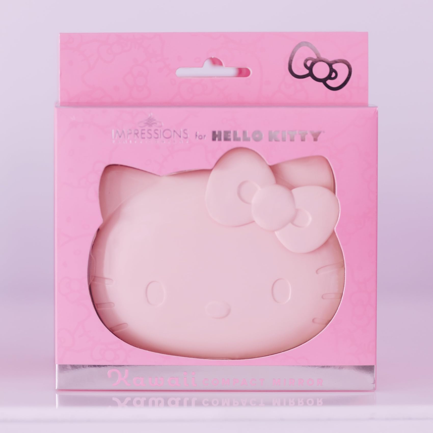 Impressions Vanity Hello Kitty Kawaii Compact Mirror With Touch Sensor Switch For Adjustable Brightness, Lighted Makeup Mirror W