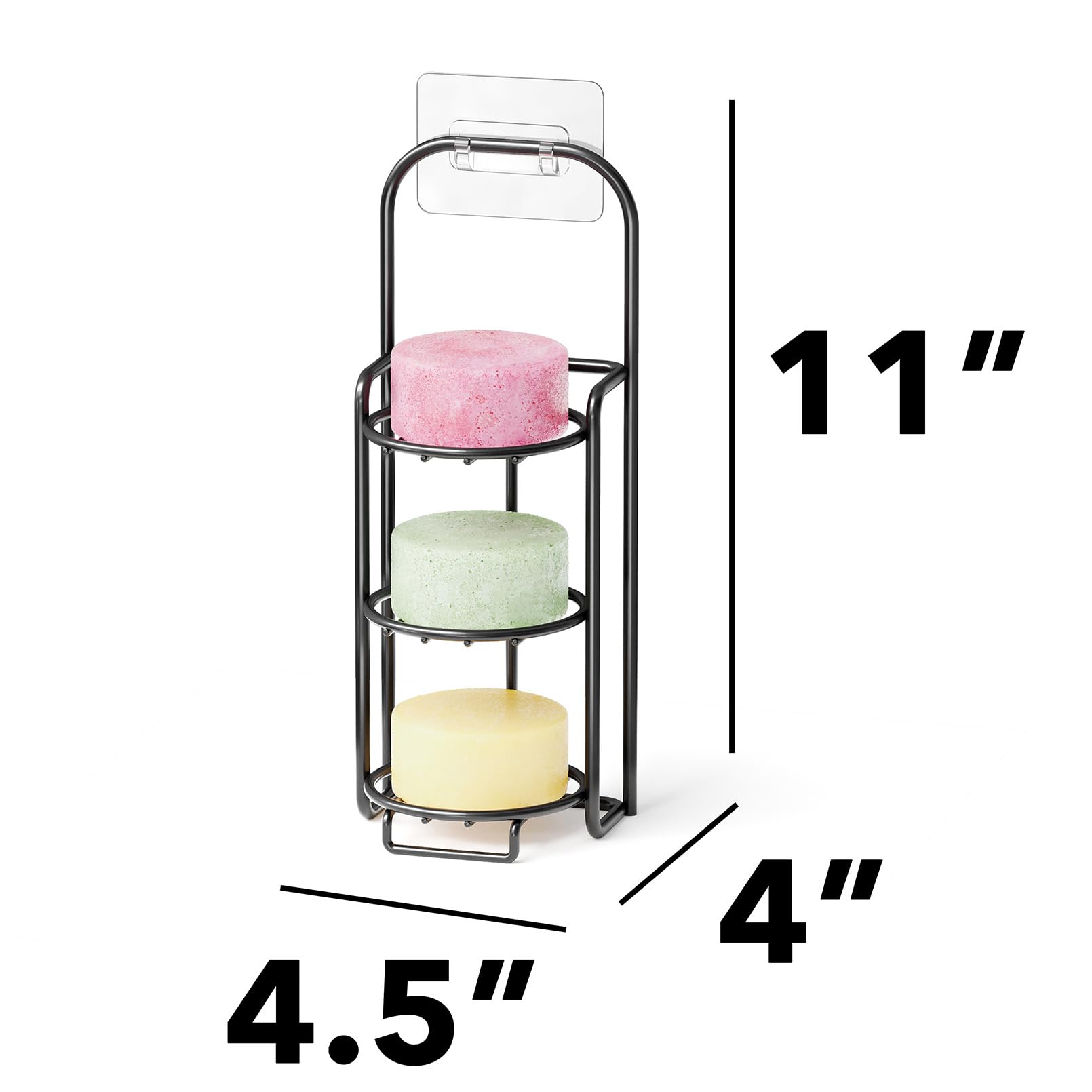 Spaceaid 3 Tier Shampoo Bar Holder For Shower, Self Draining Soap Bar Holders Caddy For Bathroom Wall And Kitchen Sink, Shampoo