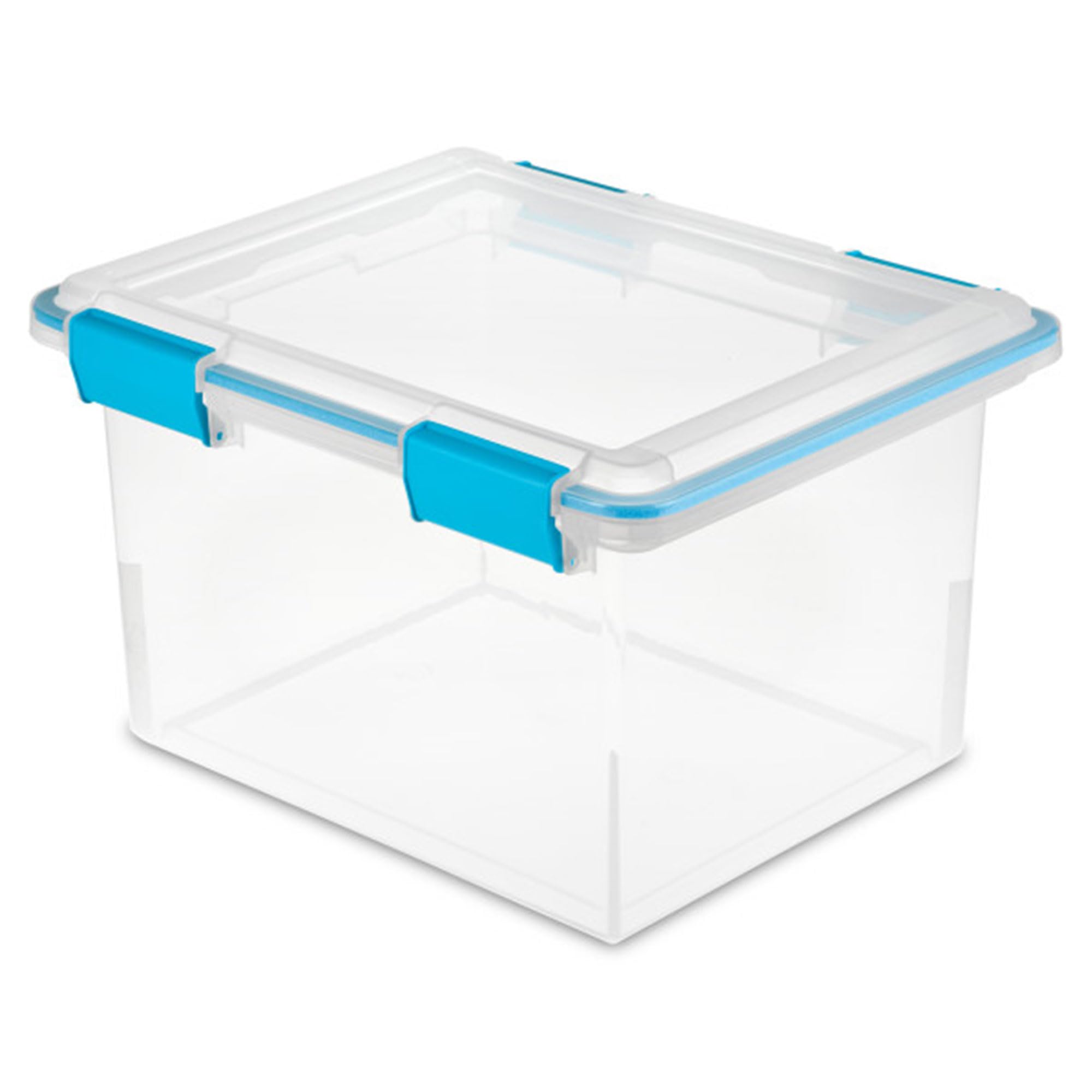 Sterilite Gasket Box, Stackable Storage Bin With Latching Lid, 32 Quart, 12 Pack