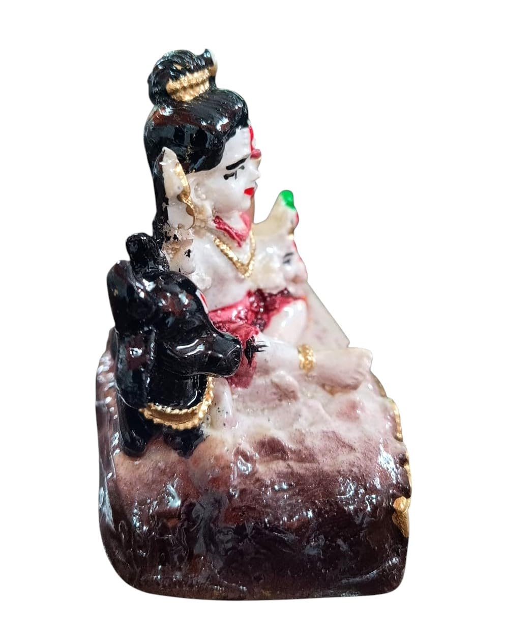 Srimaa Ventures Hand-Painted Multicolor Shiv Parivar Idol | Shiva Family On Nandi Maharaj For Pooja Room, Daily Worship, Home Te