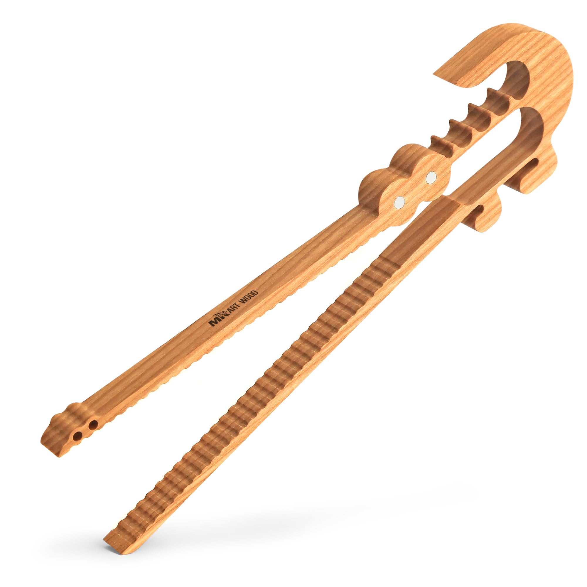 Crocodile-Shaped Wooden Toaster Tongs | 11-Inch Magnetic Kitchen Utensil For Cooking, Camping, And Outdoor Use | Fun, Easy Stora