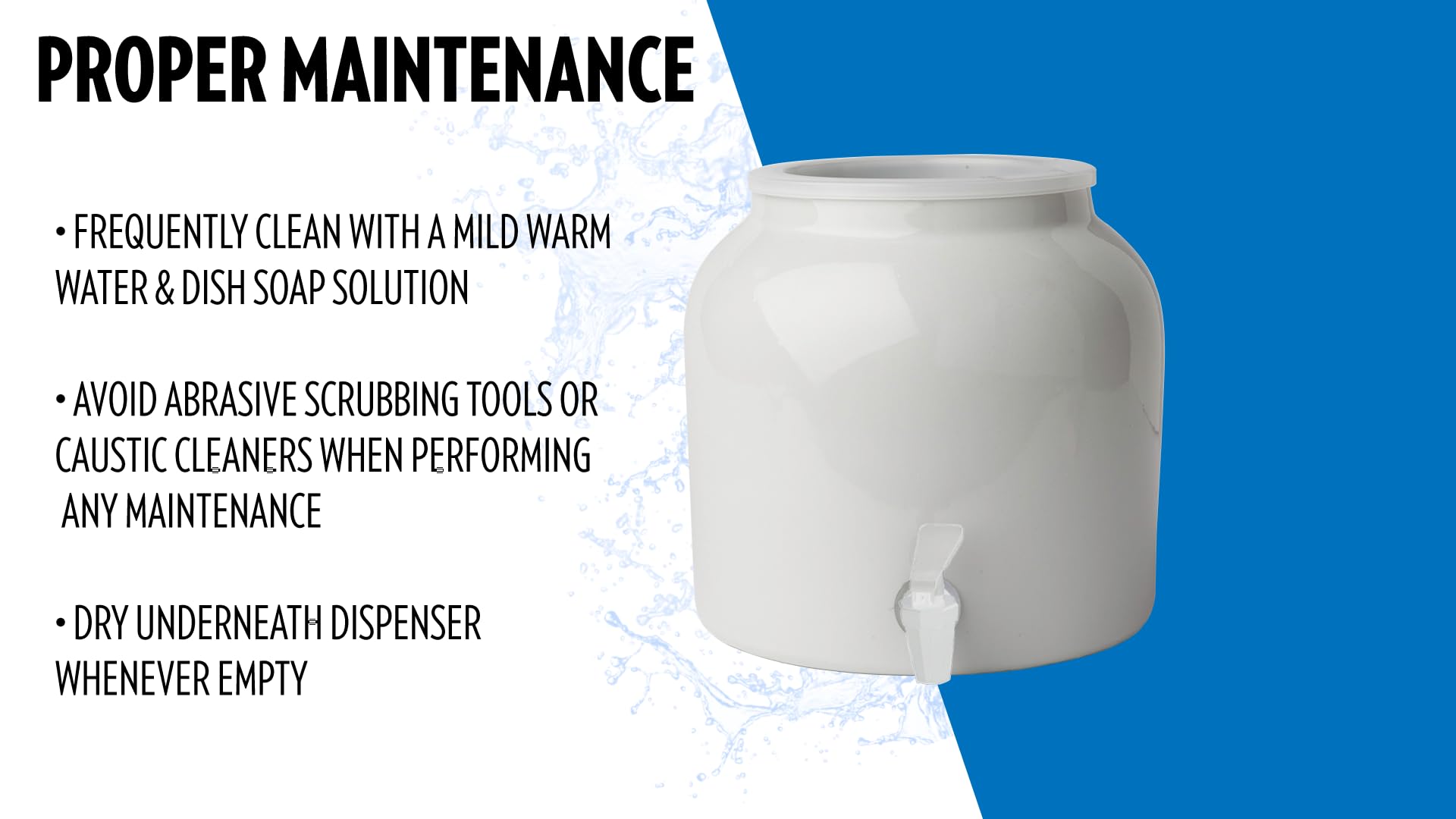 New Wave Enviro Products Porcelain Water Dispenser, White