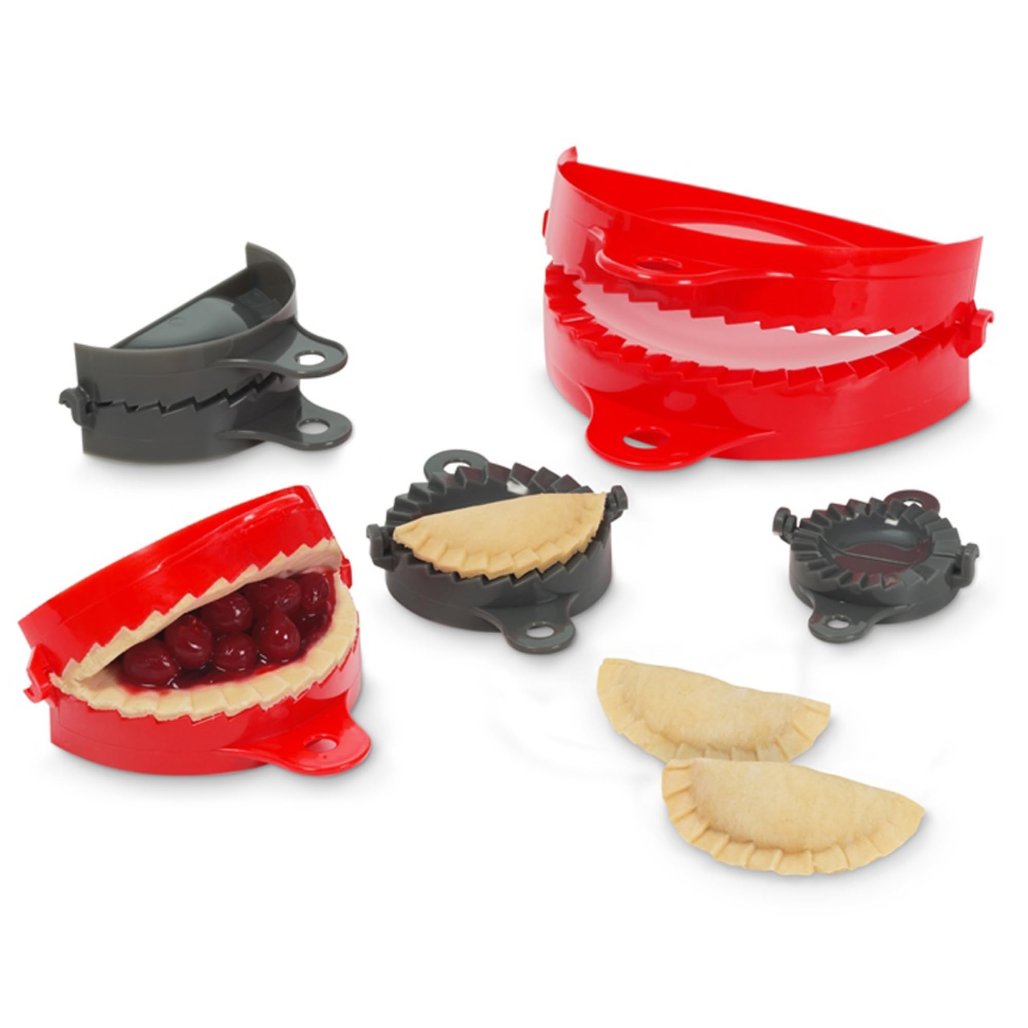 Starfrit Gourmet - Set of 5 Dough Presses - Crimped Edge Design - Great for Dumplings, Raviolis, Calzones, Fruits Pies and Perog