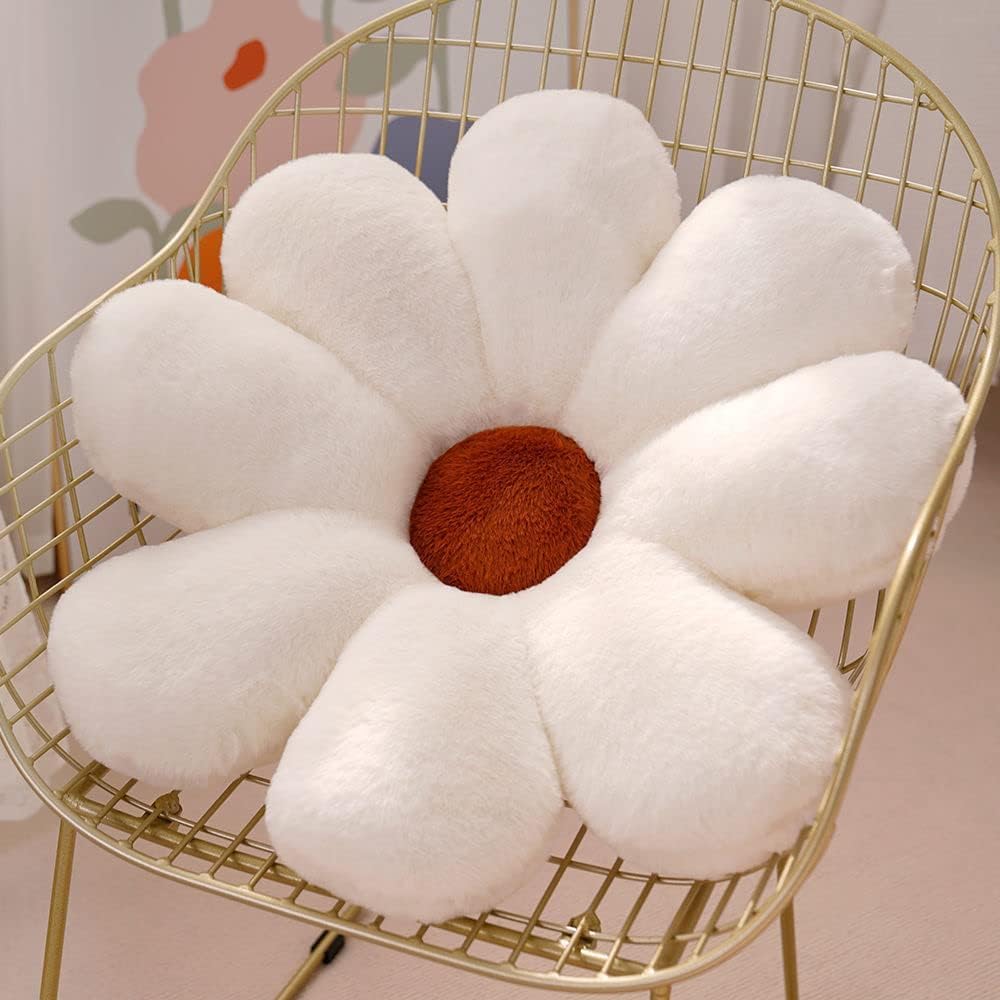 Avshub Sunflower Motif Throw Pillows Cute Preppy Decorative Pillows Floor Cushion For Girls Bed Room Couch Sofa Chair Aesthetic 