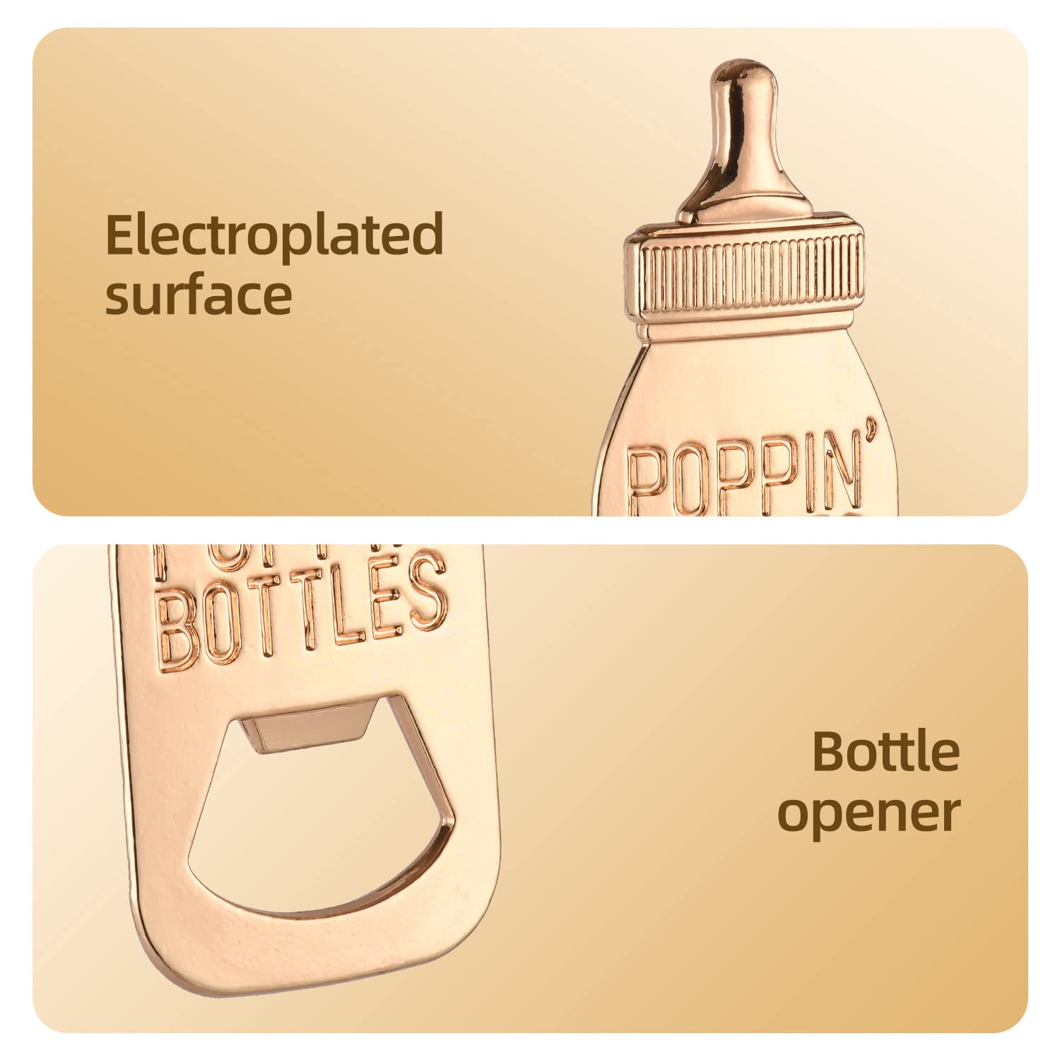 Pack Of 16 Poppin Bottle Opener Baby Shower Favors Gift With Exquisite Packaging Box,Baby Shower Souvenirs For Guests Baby Showe