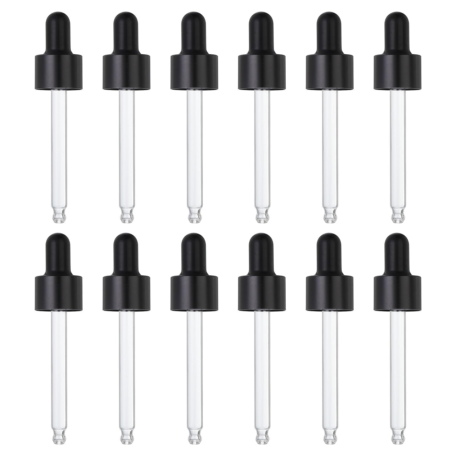 PATIKIL Glass Eye Dropper Caps, 12 Pcs Anodized Aluminum Glass Dropper Closure Top for 30ml(1oz) Essential Oils Bottle, Perfume,