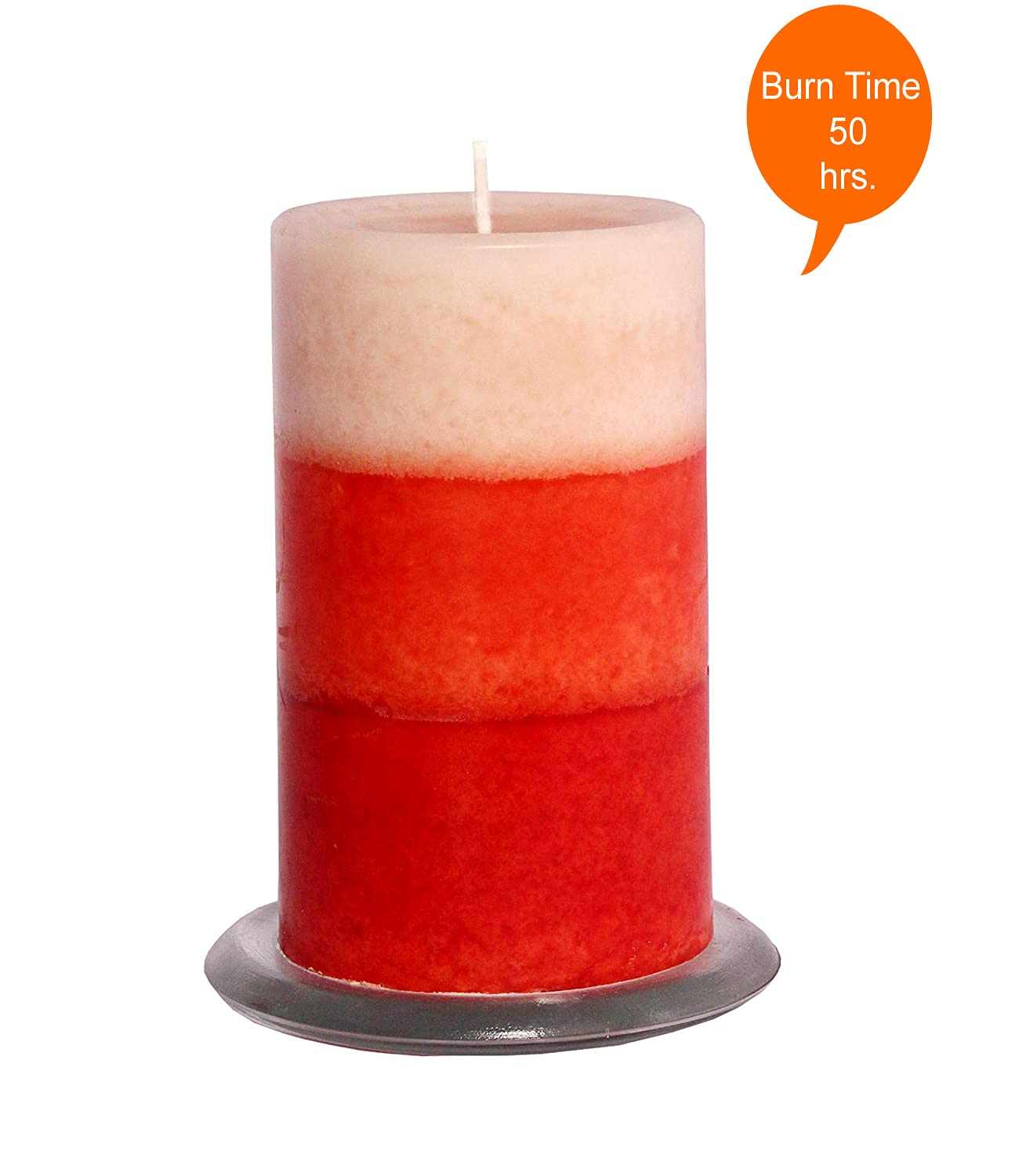 Pure Indian Candle Hand Poured Tri Tone Pomelo Scented Chunk Rustic Pillar Candle