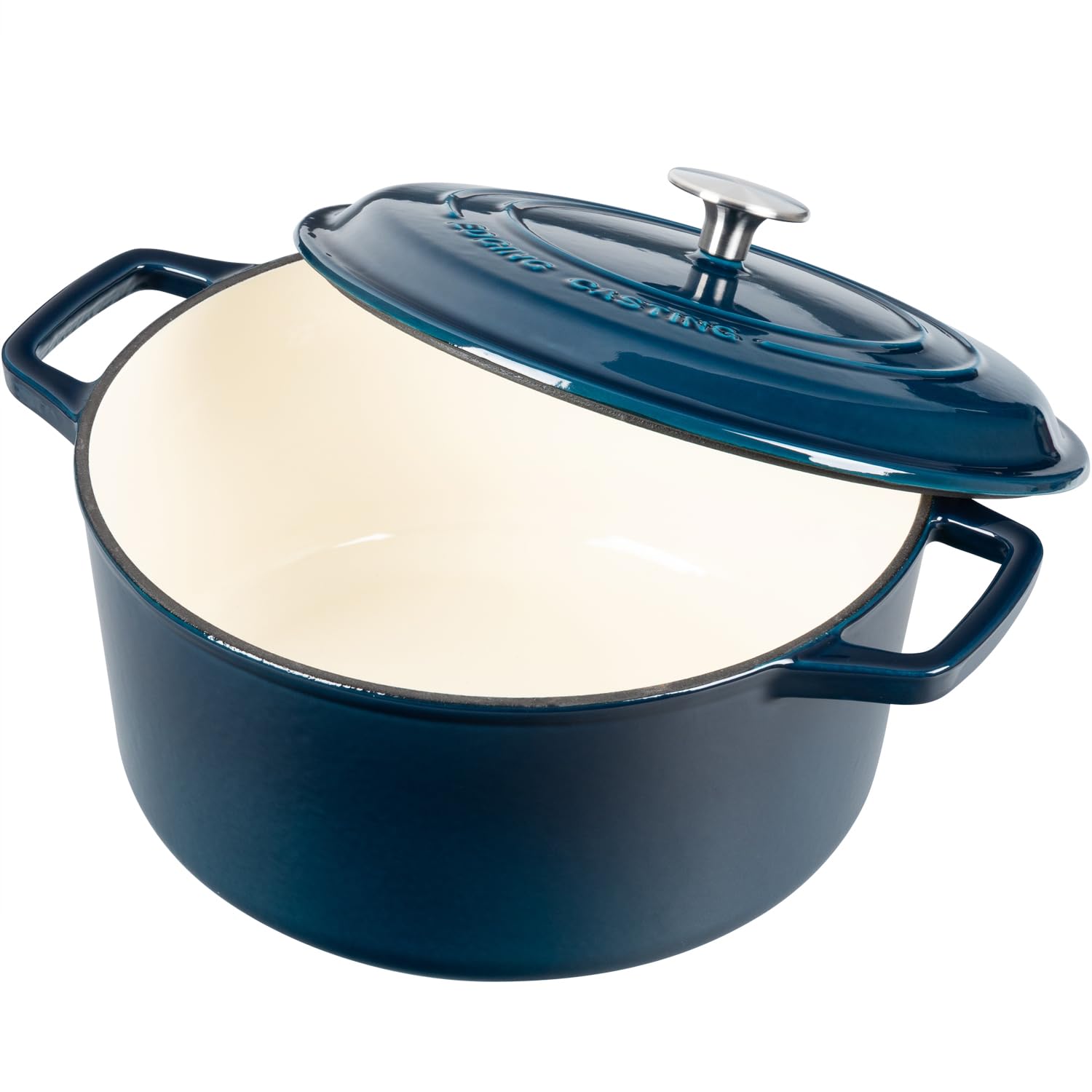 Edging Casting Enameled Cast Iron Dutch Oven Pot With Lid, 7.5-Quart, Round Dutch Ovens, Dual Handle, For Bread Baking, Bread Ov