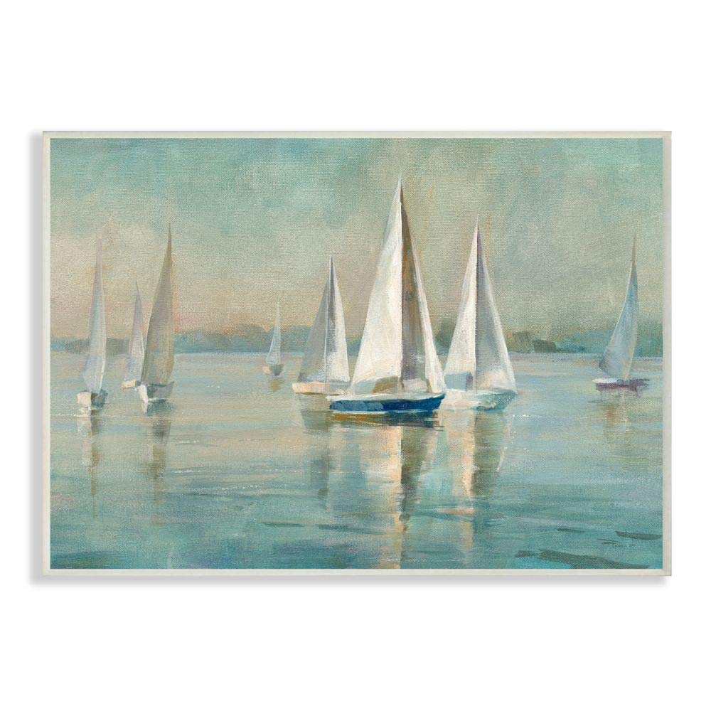 Stupell Industries Traditional Sailboats Water Lake Relaxed Nautical Painting