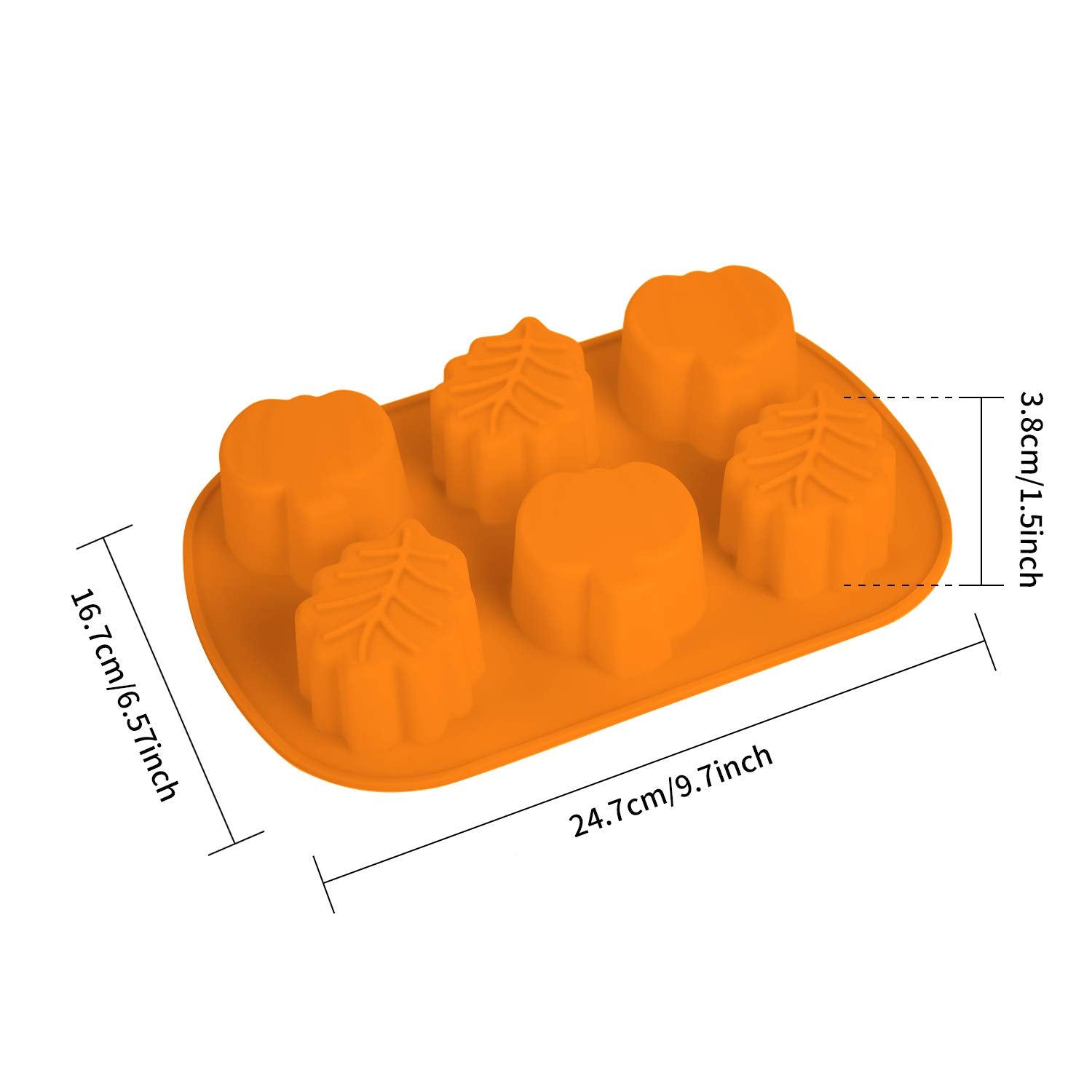 2 Pieces Pumpkin Leaf Silicone Molds 3D Thanksgiving Fall Theme Silicone Molds For Making Soap Candle Candy Muffins Chocolates C