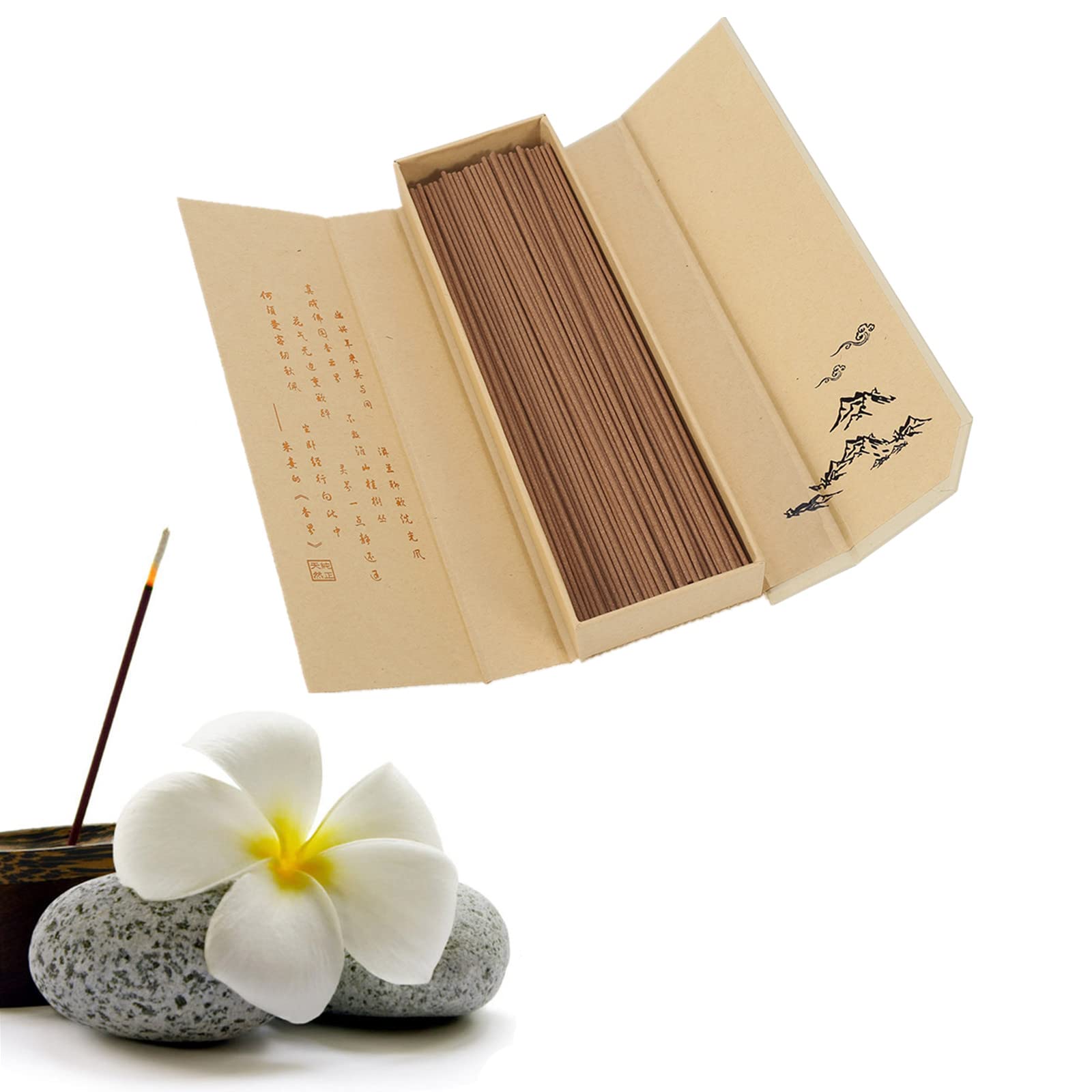 180pcs/pack Sandalwood Incense Buddhist Aroma Non- Incense Sticks for Household SPA Bathroom Office (Australian Sandalwood)
