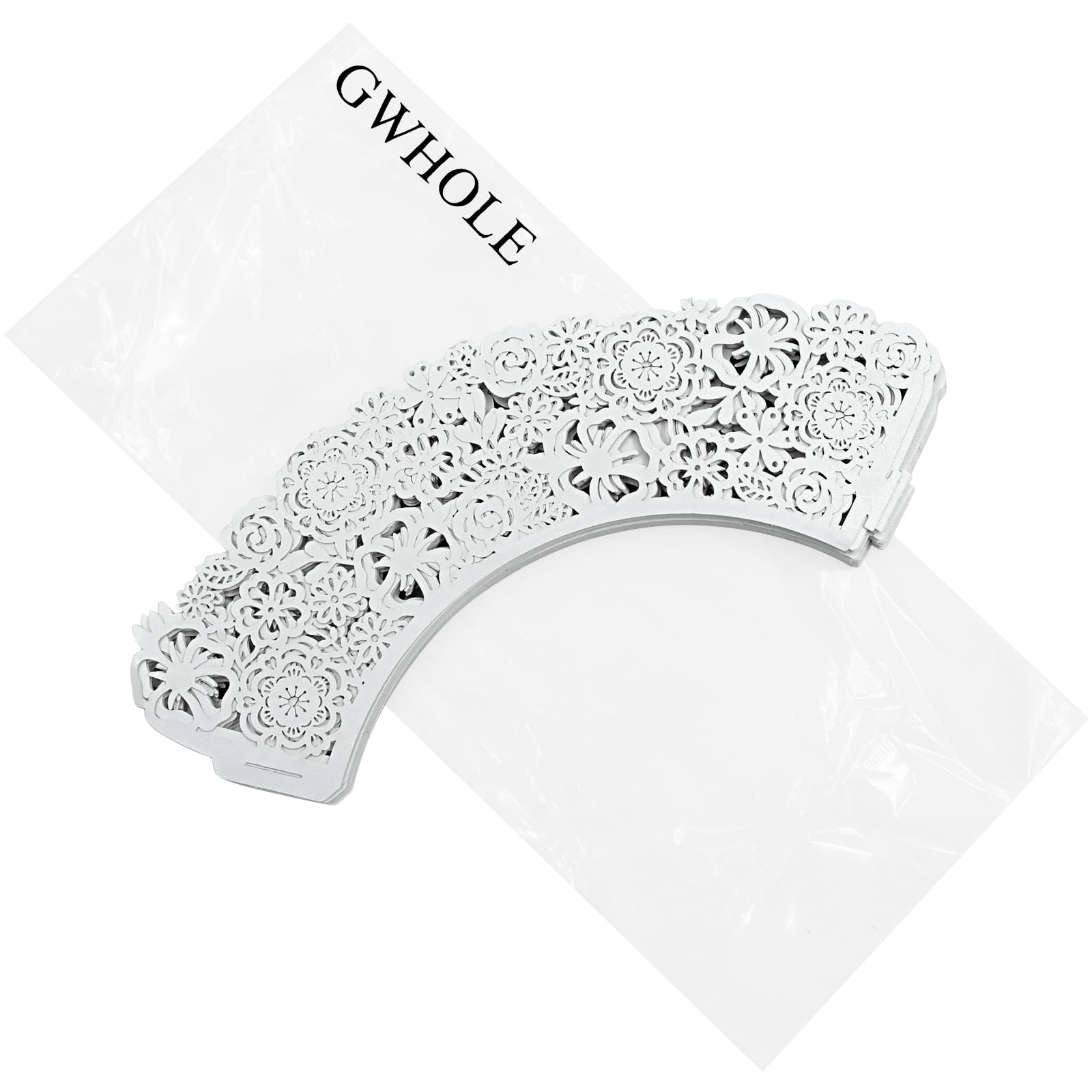 Gwhole Cupcake Liners White Lace Cupcake Wrappers Wedding Birthday Party Holiday Favors Cupcake Tower Decoration Fancy Small Cup