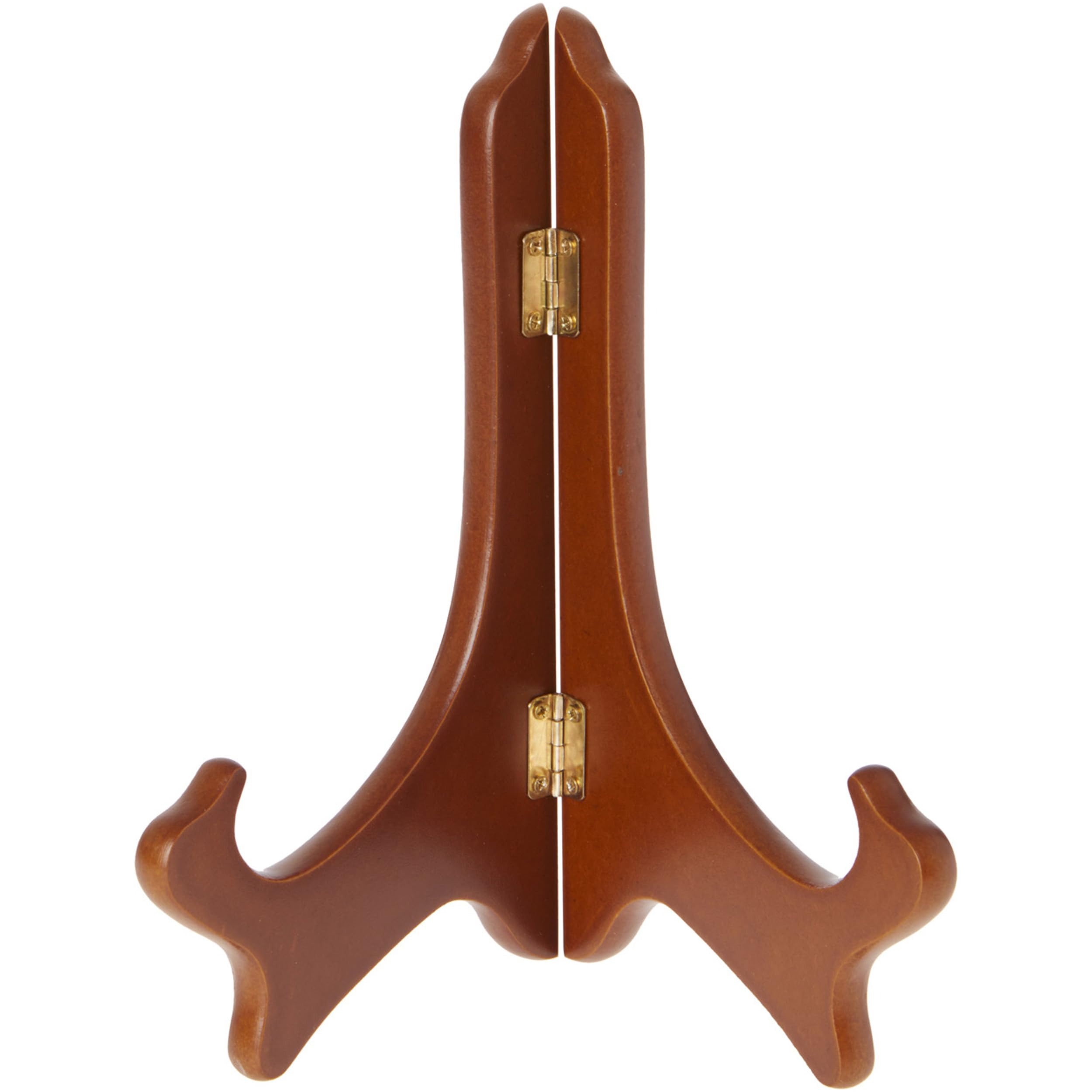 Bards Hinged Walnut MDF Wood Plate Stand, 8 H x 7 W x 4.75 D (For 8 - 10 Plates), Pack of 3