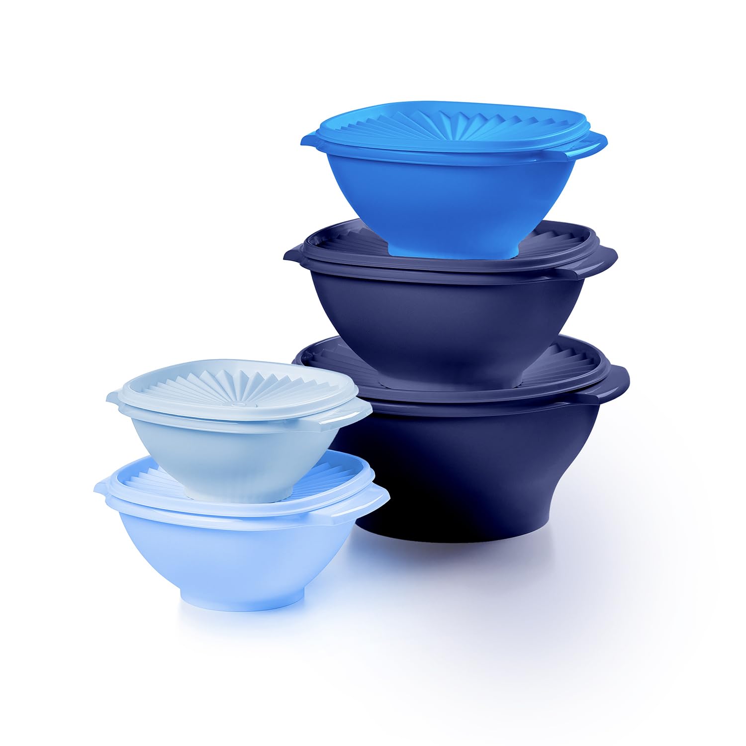 Tupperware Heritage Collection, New 10 Piece Food Storage Container Set in Vintage Blue, Dishwasher Safe and BPA Free (5 Bowls, 