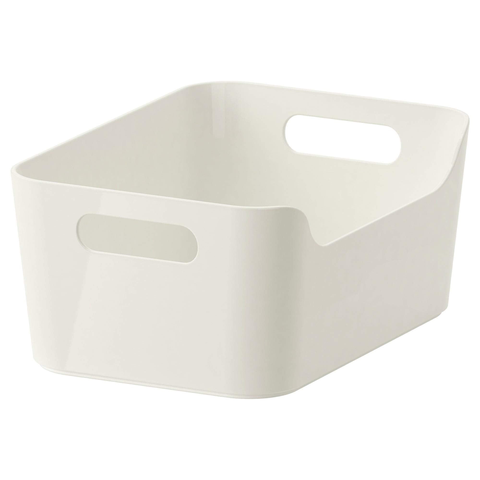 Ikea Rectangular Variera Box (White, 24X17 Cm, 9 1/2X6 3/4 Inch), Plastic