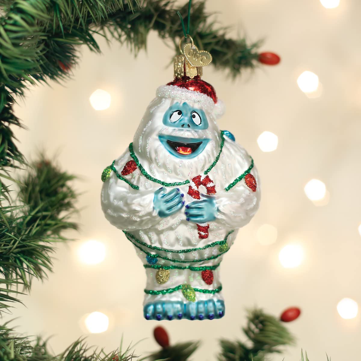 Old World Christmas Bumble (Rudolph The Red-Nosed Reindeer) Glass Blown Ornament for Christmas Tree, Handcrafted Holiday Decorat