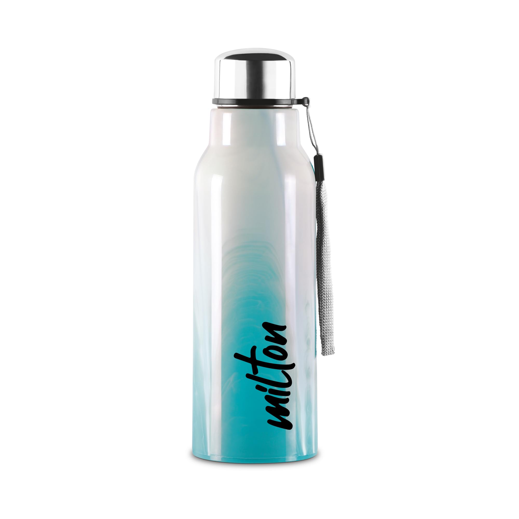 Milton Steel Marble 600 Leak Proof, Wide Mouth & Easy To Open Insulated Inner Steel Outer Plastic Water Bottle, 520 Ml, Aqua Gre