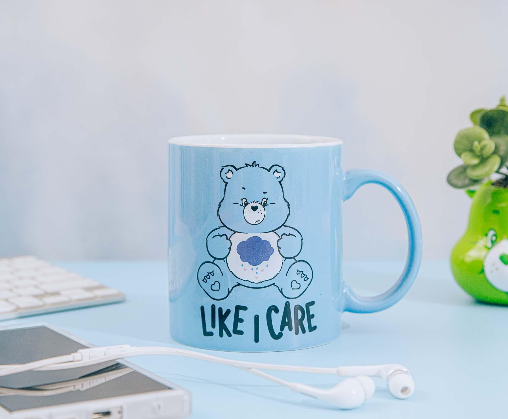 Silver Buffalo Care Bears Grumpy Bear Like I Care Ceramic Mug | Large Coffee Cup For Tea, Espresso, Cocoa | Holds 20 Ounces