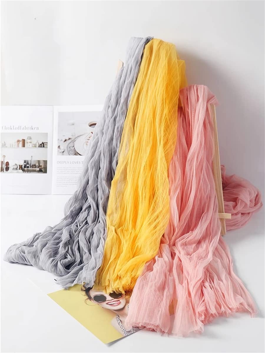 Joanlody Light Gray Cheesecloth Table Runner 10Ft Rustic Gauze Cheese Cloth Table Runner Boho Easter Spring Summer Table Runner