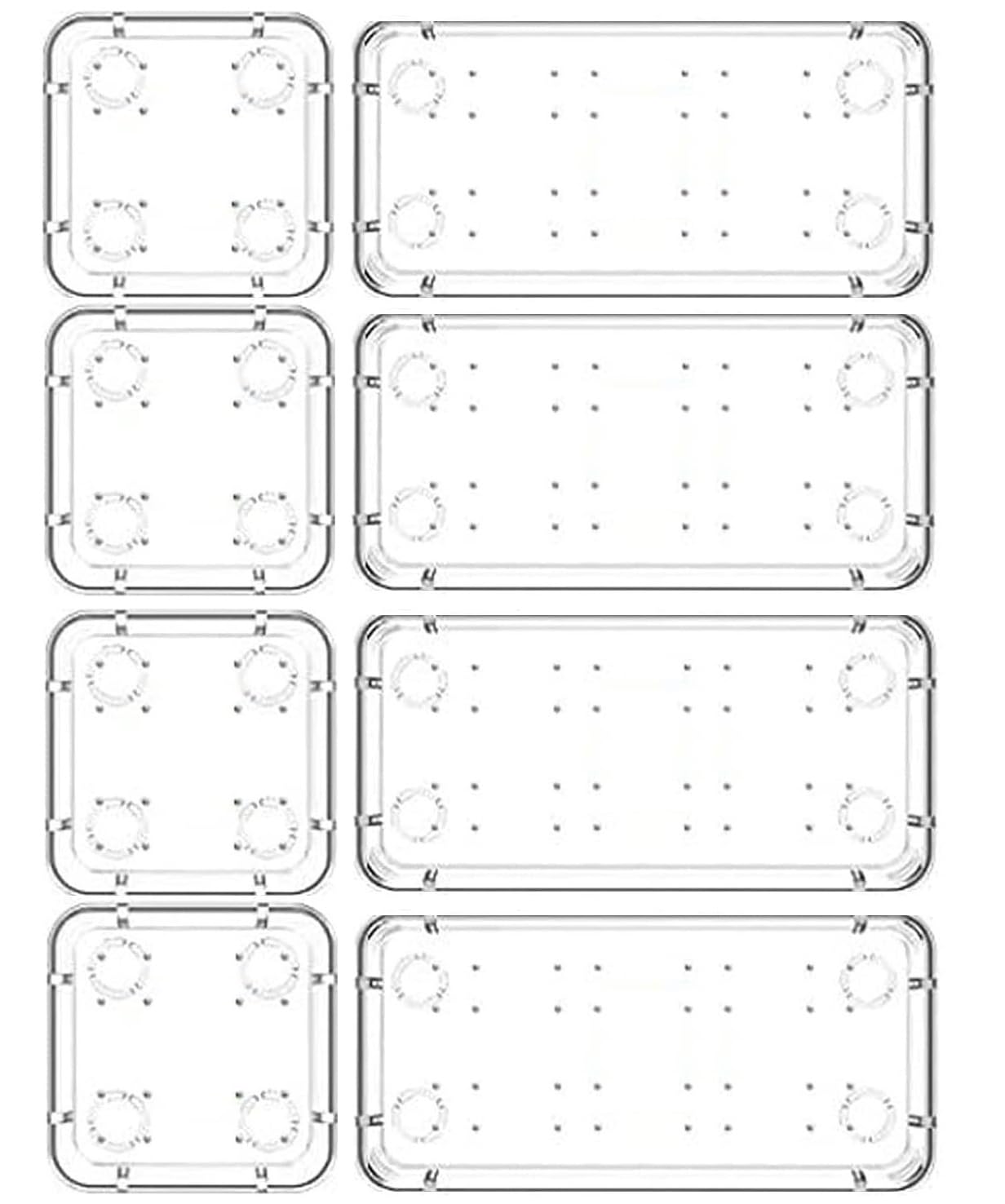 Kepzell 8 Pcs Desk Drawer Organizer Trays Various Size Bathroom Drawer Tray Dividers Plastic Vanity Organizers Storage Bins For 