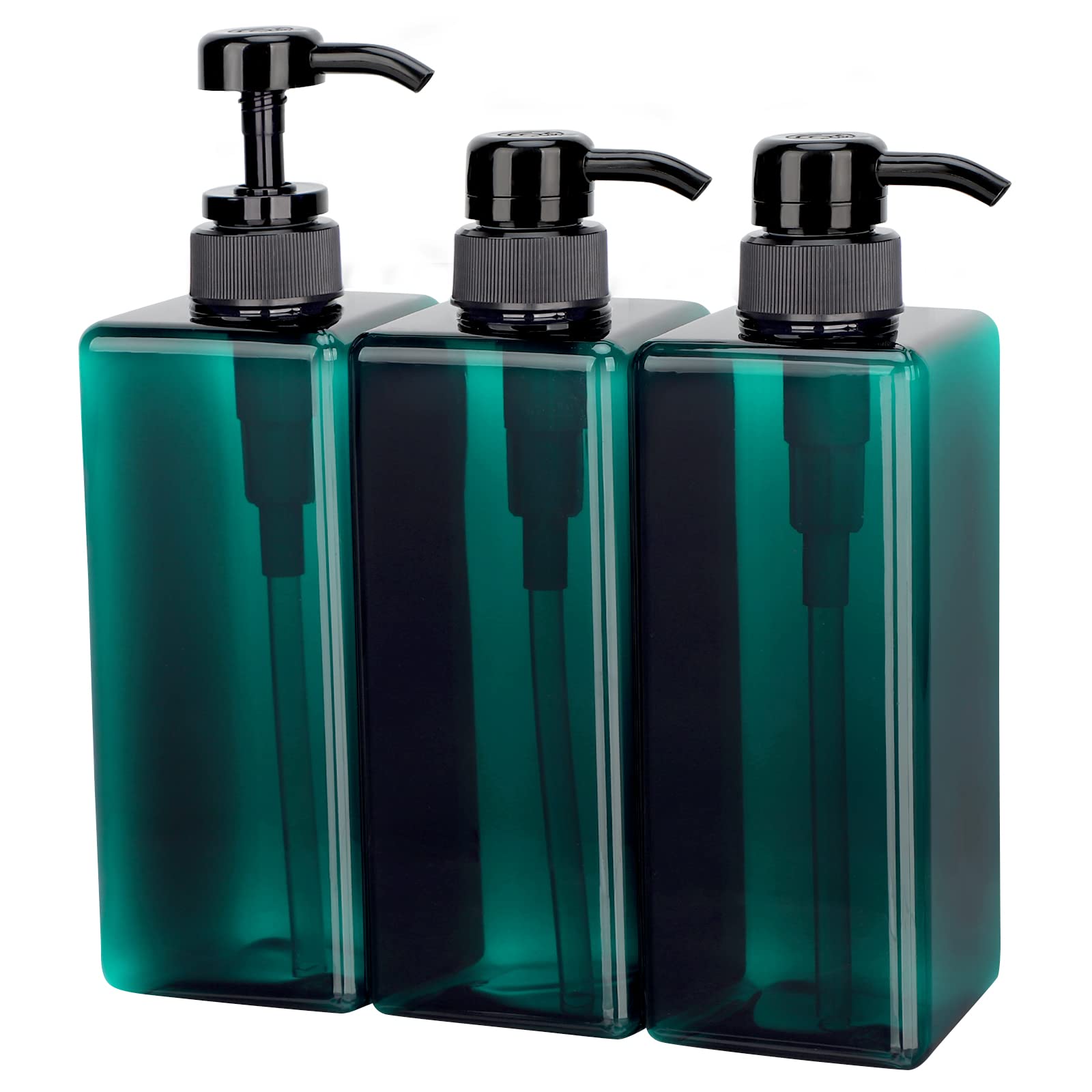 Suream Shampoo Dispenser Bottle - 22Oz/650Ml, Plastic Body Lotion Bottles With Pump, 3Packs Large Capatity Empty Containers For