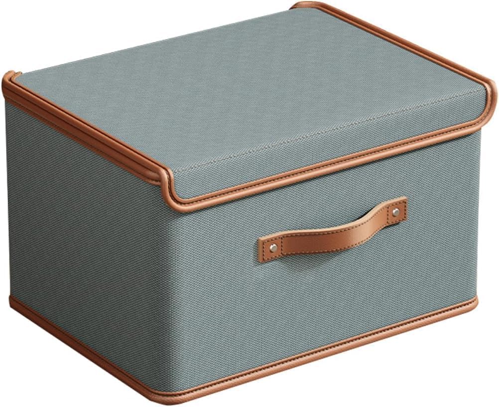 Vyalun Foldable Storage Bag With Lid 25L Fabric Storage Bin For Clothes, Toys, Books, Blankets | Durable Foldable Storage Contai