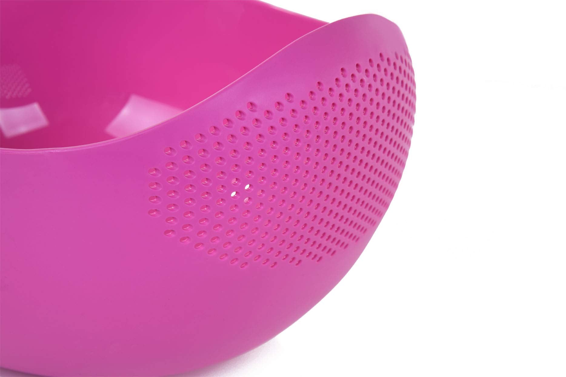 Mintra Home Rice Colander (Fuchsia) - Strainer, Lightweight, For Cleaning Rice, Beans, Fruit And Vegetables
