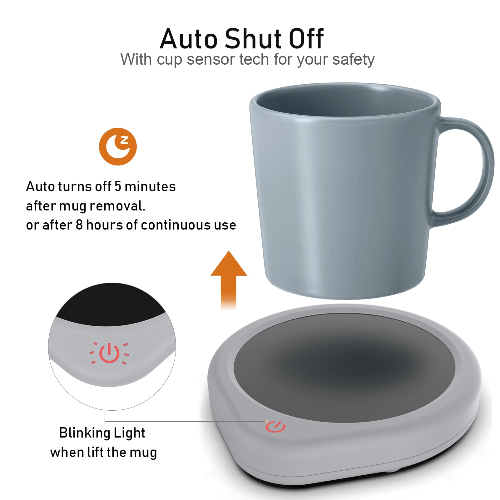 Coffee Mug Warmer, Cup Warmer With Auto Shut Off For Desk, Electric Beverage Tea Water Milk Warmer With Smart Temperature Settin