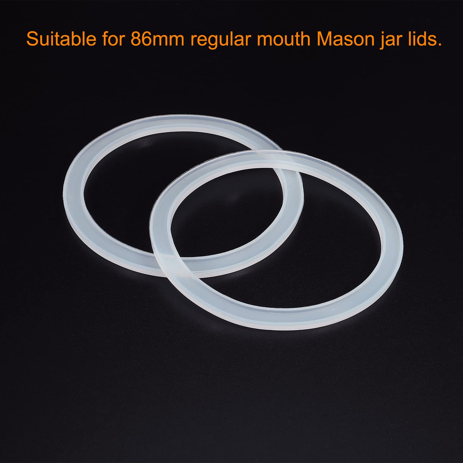 Patikil 86Mm Wide Mouth Silicone Sealing Rings, 10 Pack Reusable Leak-Proof Gaskets For Mason Jar Lids, Translucent