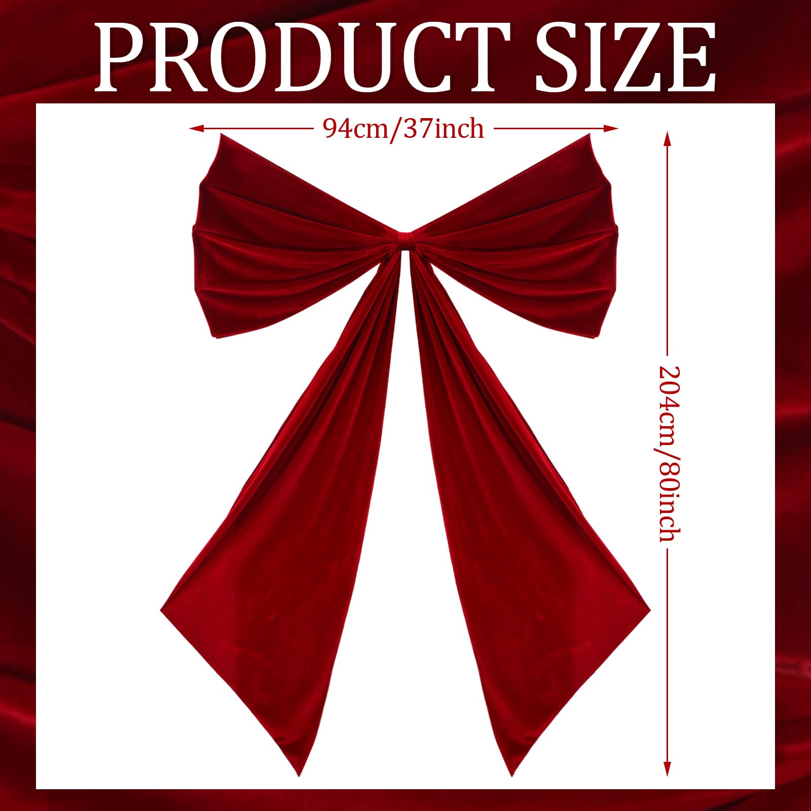 Wavwavw Big Bow Decor 39 x 72 Inch Giant Bow Wall Decor for Room Backdrop Large Ribbon Tie for Coquette Party Birthday Baby Show