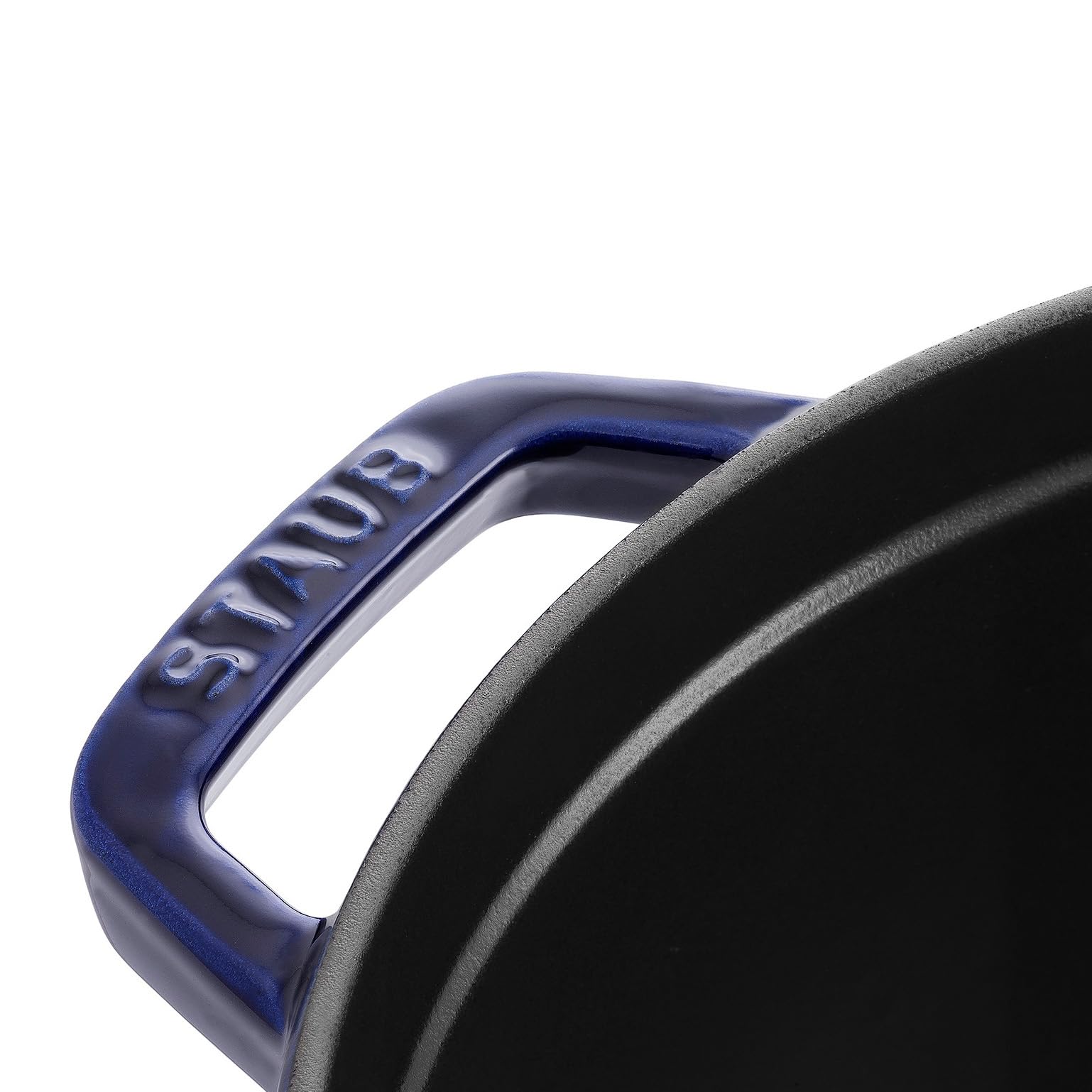 STAUB Dark Blue Round Cocotte, 2.75-Quart Cast Iron, 22cm, Model 1004286