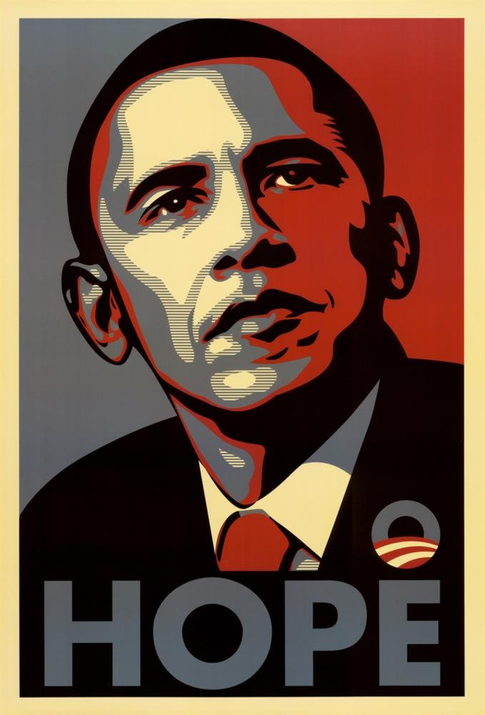 Pop Culture Graphics Barack Obama FAIREY (Hope) Rare Campaign Poster 24 x 36