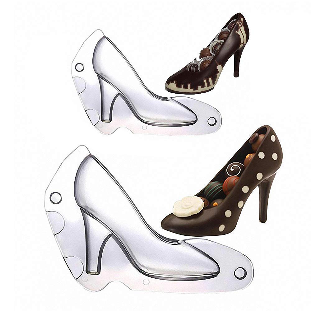 Hiparty Mini & Small 3D High Heel Shoe Chocolate Mold, Polycarbonate Stiletto Heels Candy Mold Wedding Bridal Shower Favors Birt