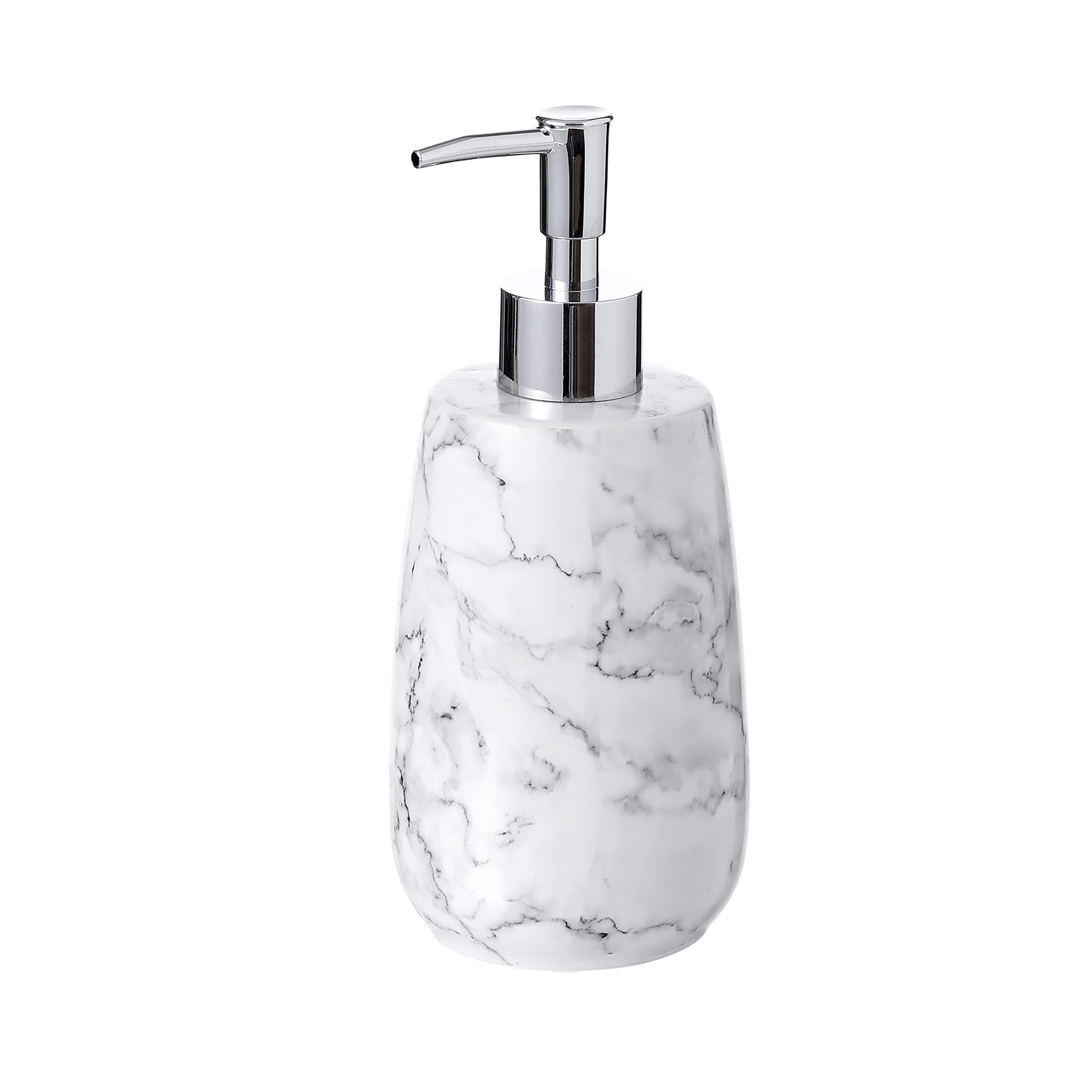 Motifeur Bathroom Accessories - Ceramic Lotion Dispenser/Soap Pump (Marble Look)