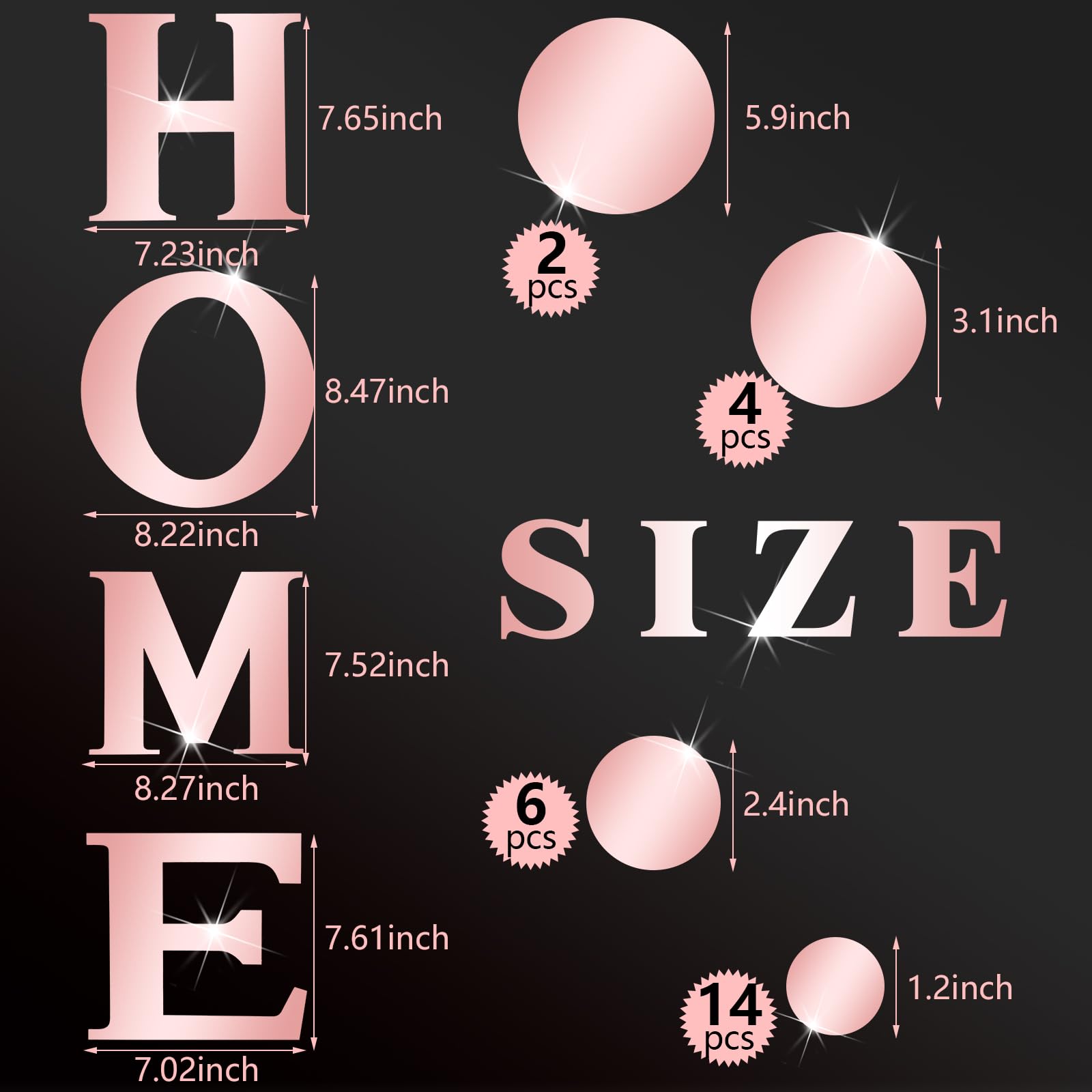 30 Pcs Living Room Wall Decor Home Mirror Wall Stickers Letter Signs Diy Acrylic Mirror Decals 3D Wall Decorations For Home Bedr