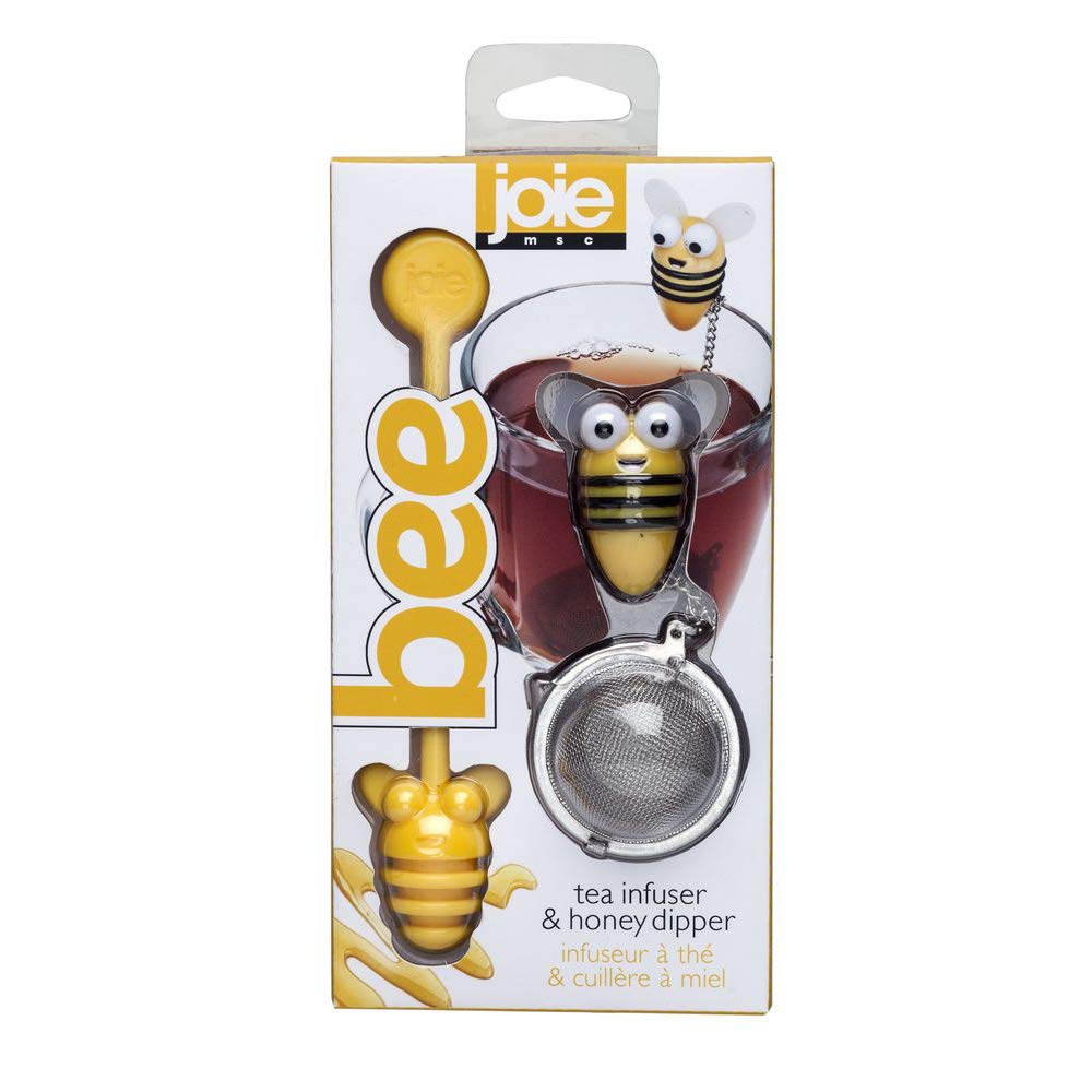 Msc International Joie Bumble Bee Infuser And Honey Dipper, For Loose Herbal Tea, 18/8 Stainless Steel, Bpa Free, One Size, Yell