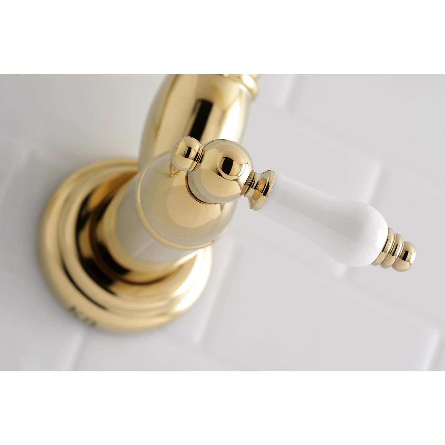 Kingston Brass Ks3102Pl Restoration Pot Filler, Polished Brass, 20 X 2.63 X 8