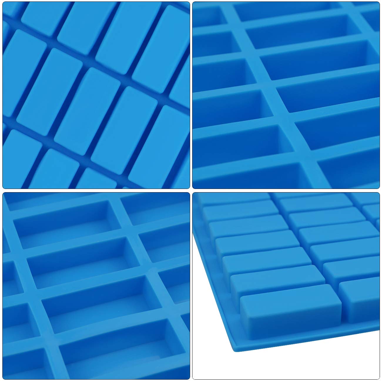Mity Rain 2 Pack 40 Cavity Narrow Rectangle Silicone Caramel Candy Molds Chocolate Bar Mold For Truffles, Ganache, Jelly, Pralin