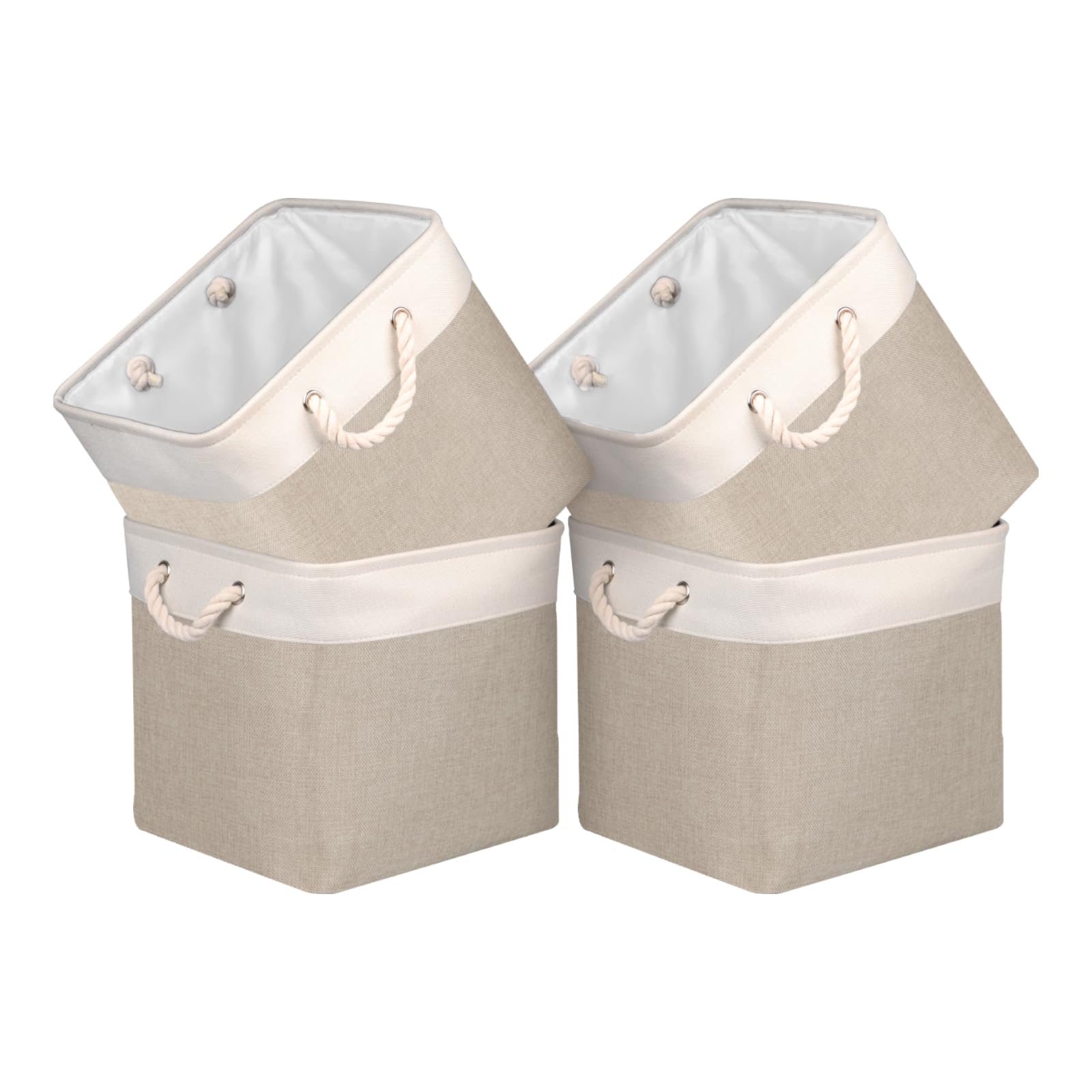 Univivi Fabric Storage Cubes 12 Inch Cube Storage Bins With Pope Handles, Storage Baskets Cubes Organizer For Home Shelf Closet