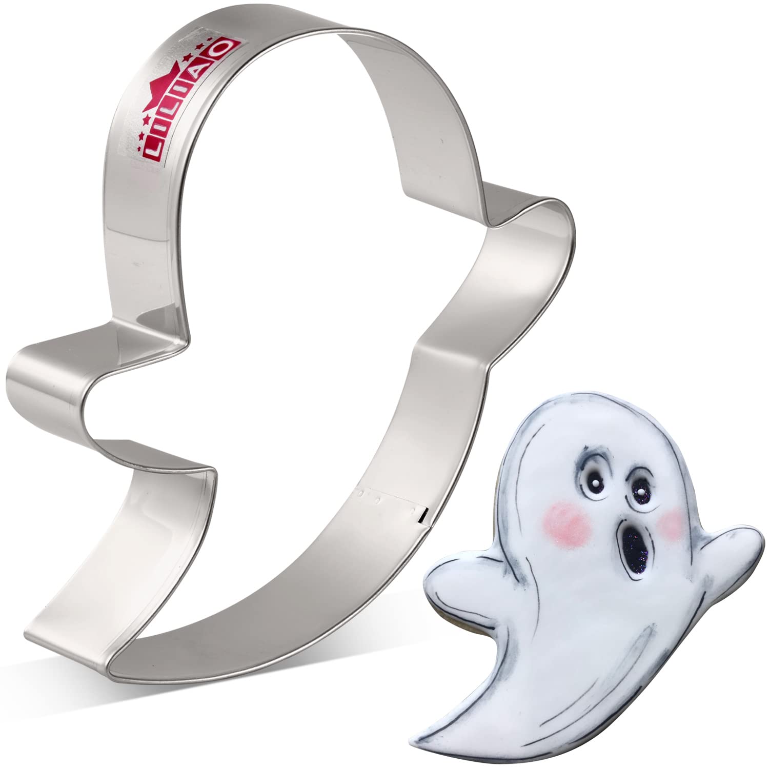 Liliao Ghost Cookie Cutter For Halloween - 3.96 Inch - Stainless Steel