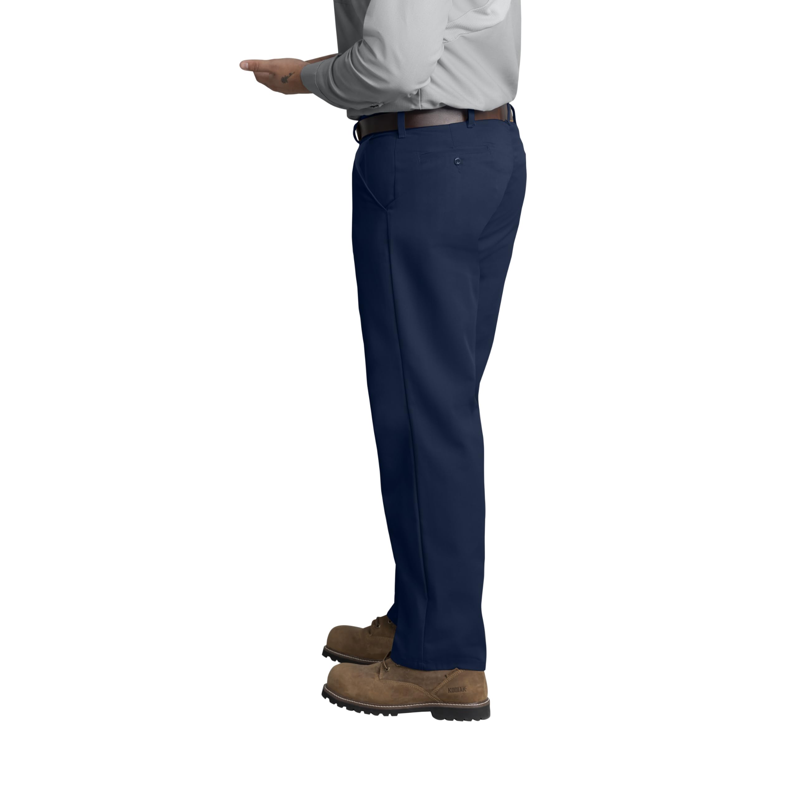 Red Kap Mens Stain Resistant, Flat Front Work Pants, Navy, 52W X 32L