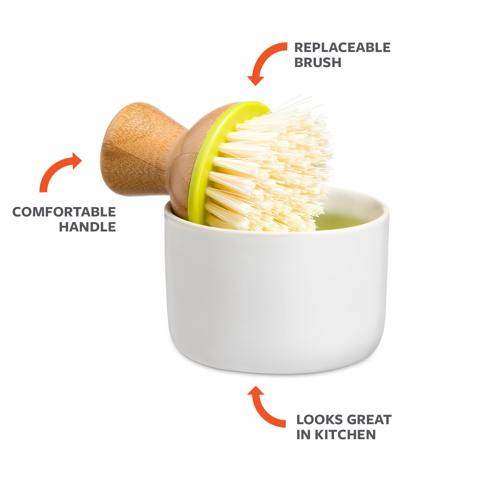 Full Circle Home - Bubble Up Soap Dispenser And Dish Brush Set - White - 1 Count