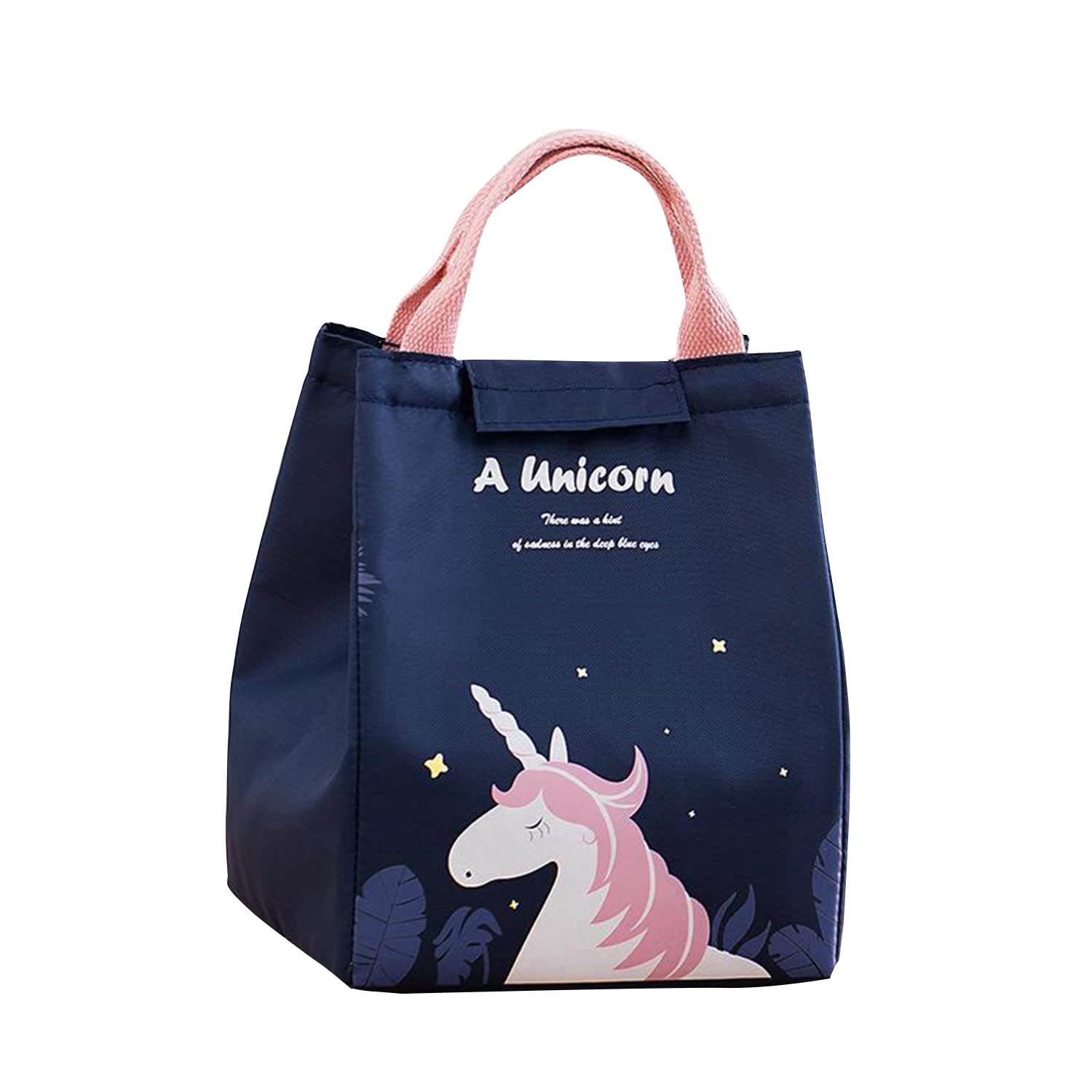 House Of Quirk Reusable Lunch Bag Insulated Lunch Box Canvas Fabric With Aluminum Foil, Lunch Tote Handbag For Women,Men,School,