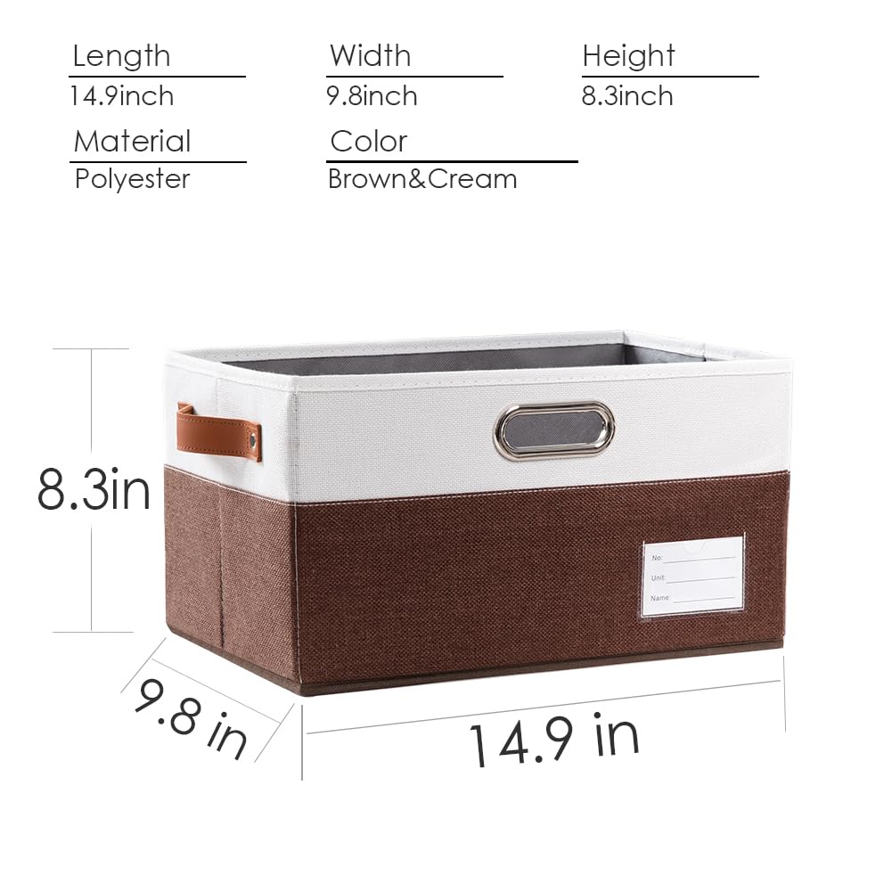 Prandom Foldable Storage Bins With Handles [3-Pack] Fabric Collapsible Storage Boxes Baskets Cubes Containers With Handles For C