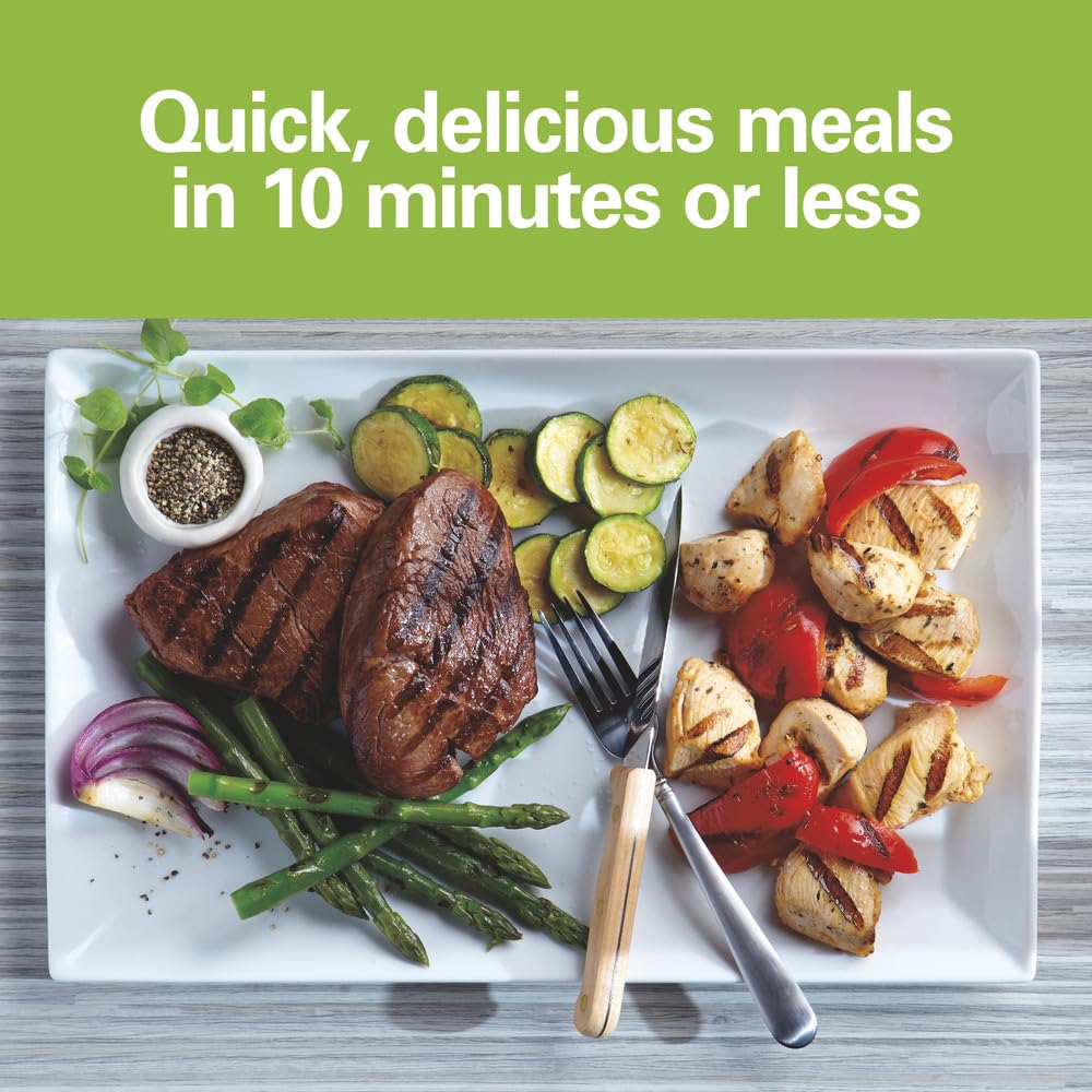 Hamilton Beach Electric Indoor Grill, 6-Serving, Large 90 Sq. In. Nonstick Easy Clean Plates, Floating Hinge For Thicker Foods,